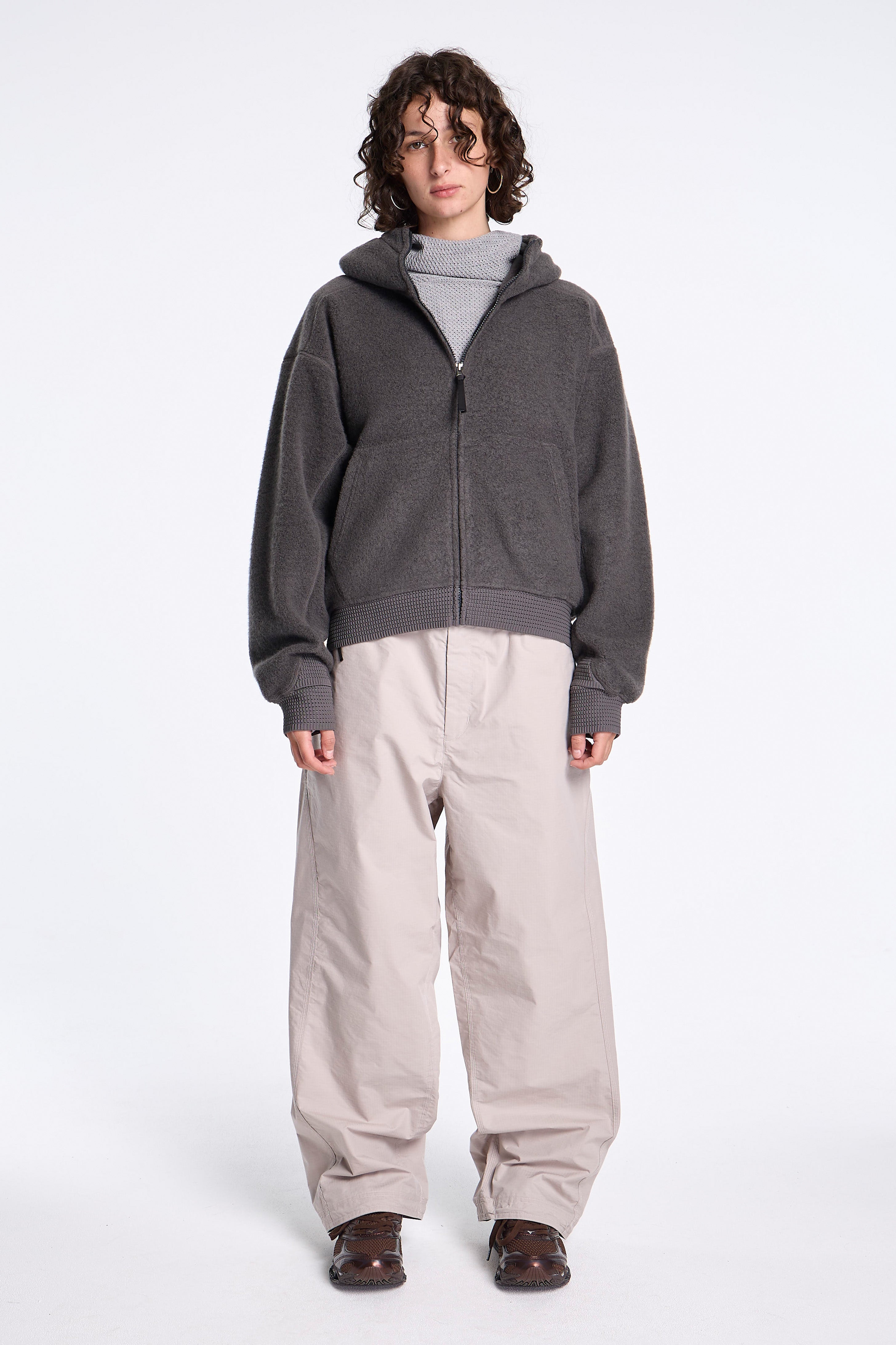 Goldwin 0 Wool Fleece Hoodie Dark Lava