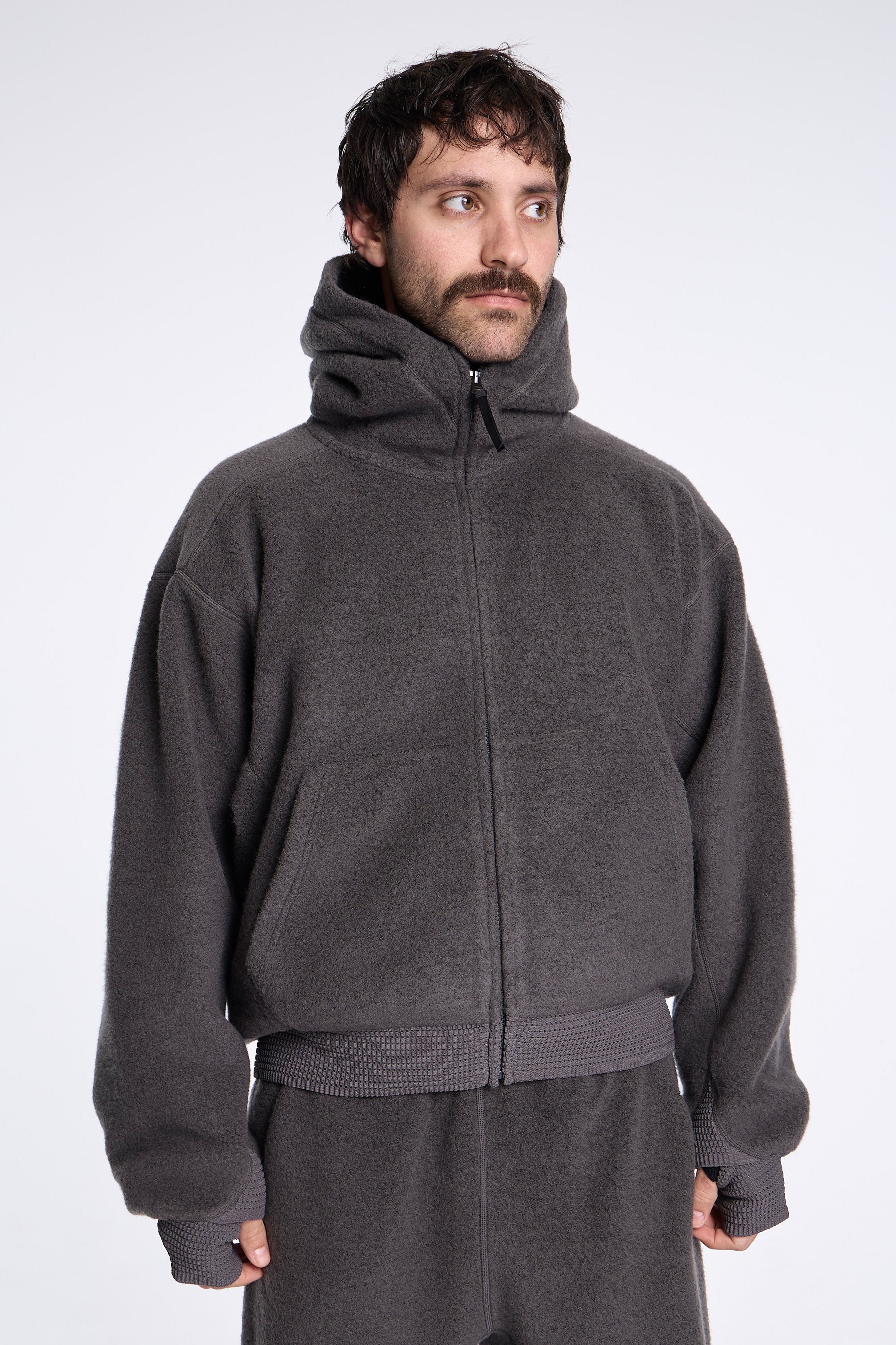 Wool Fleece Hoodie Dark Lava