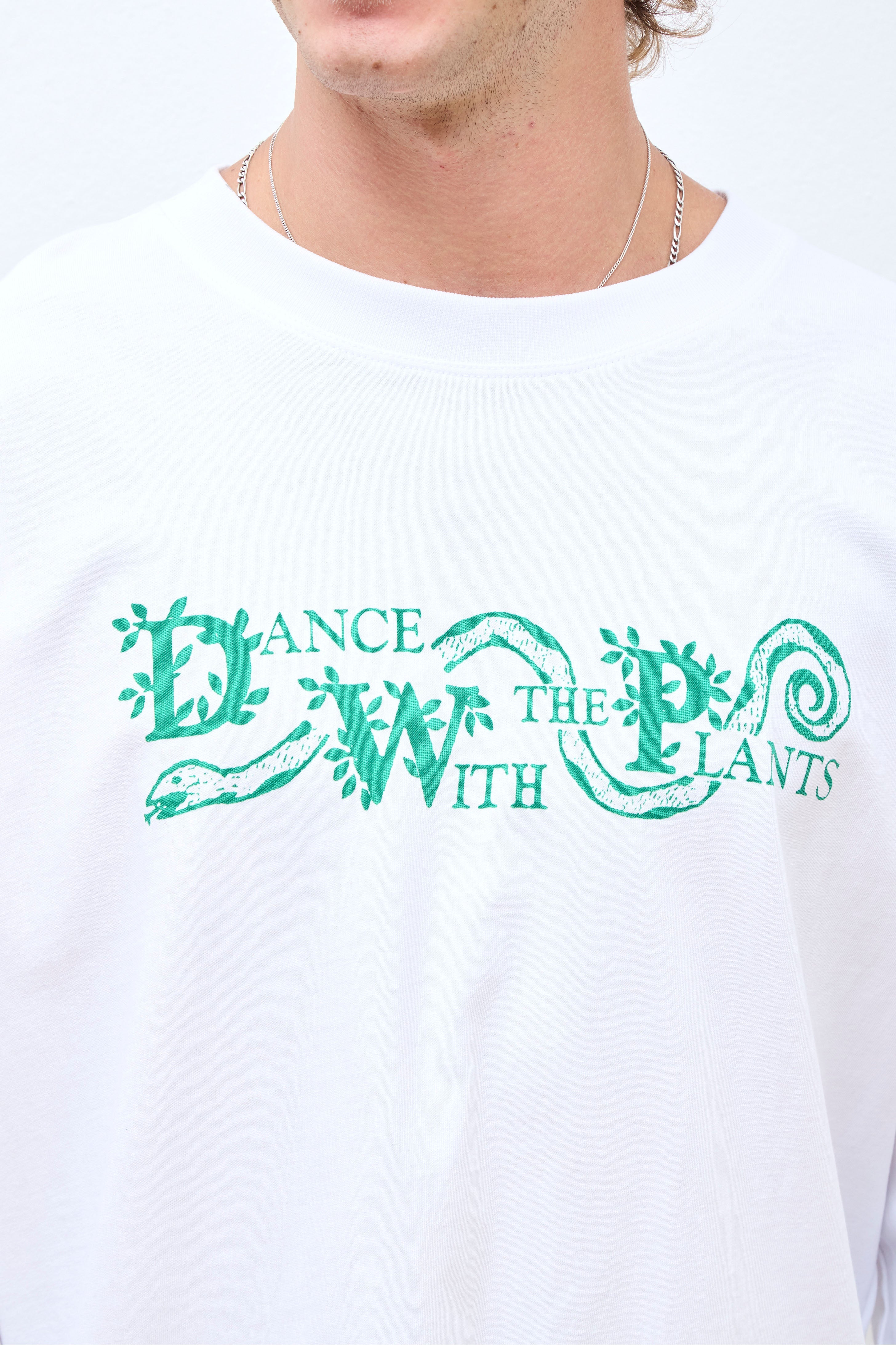 Dance With The Plants LS Tee White