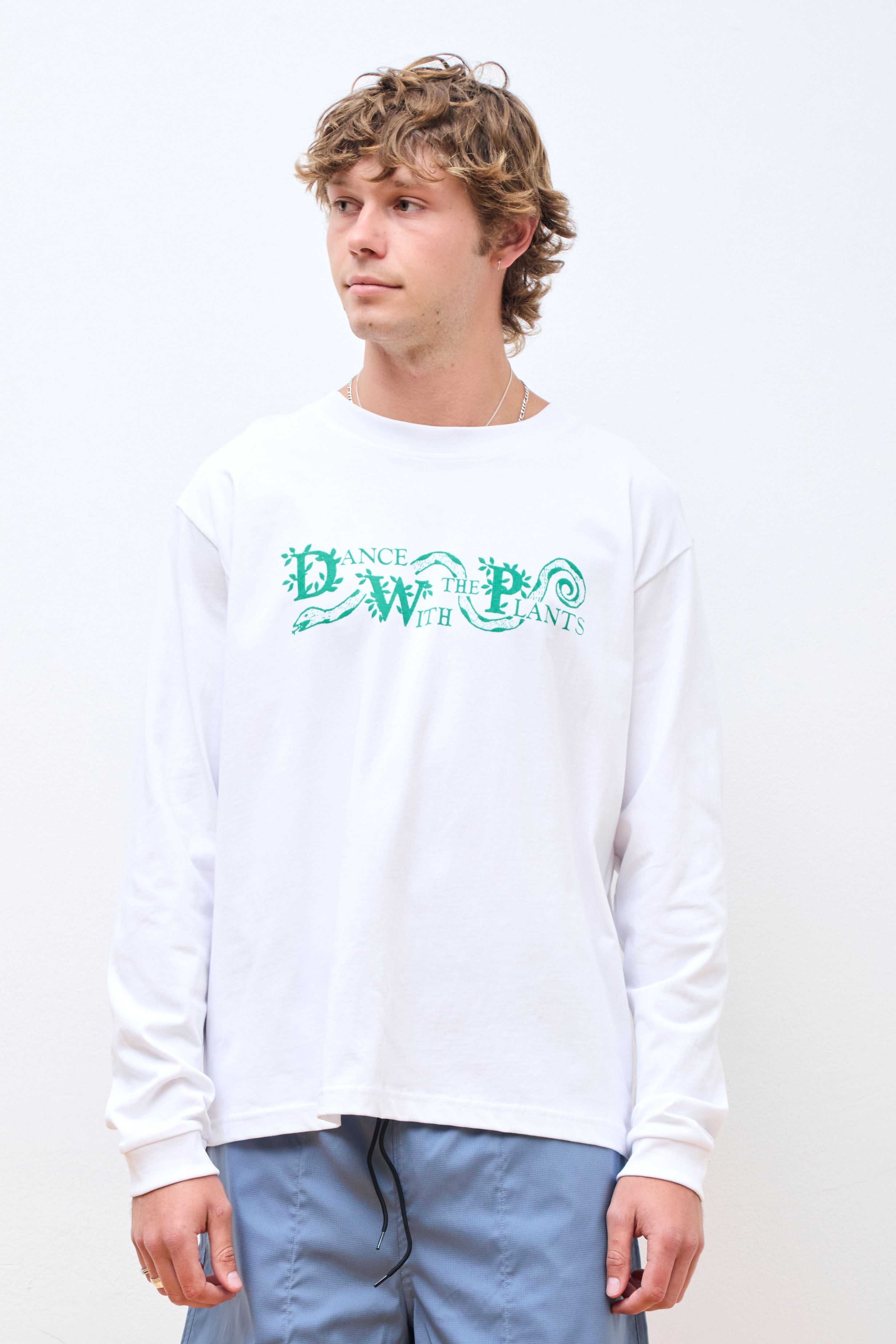 Dance With The Plants LS Tee White