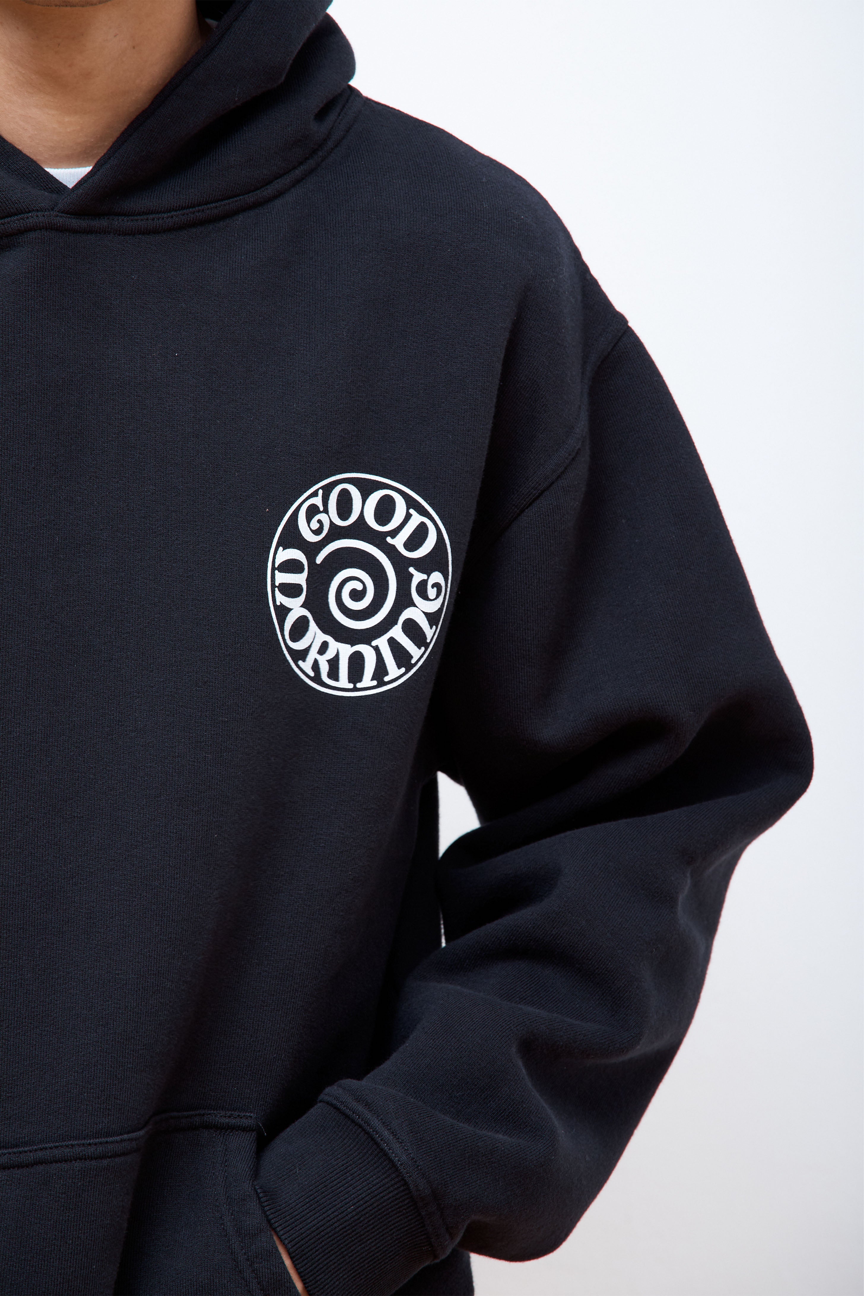 Spiral Logo Fleece Hoodie Black