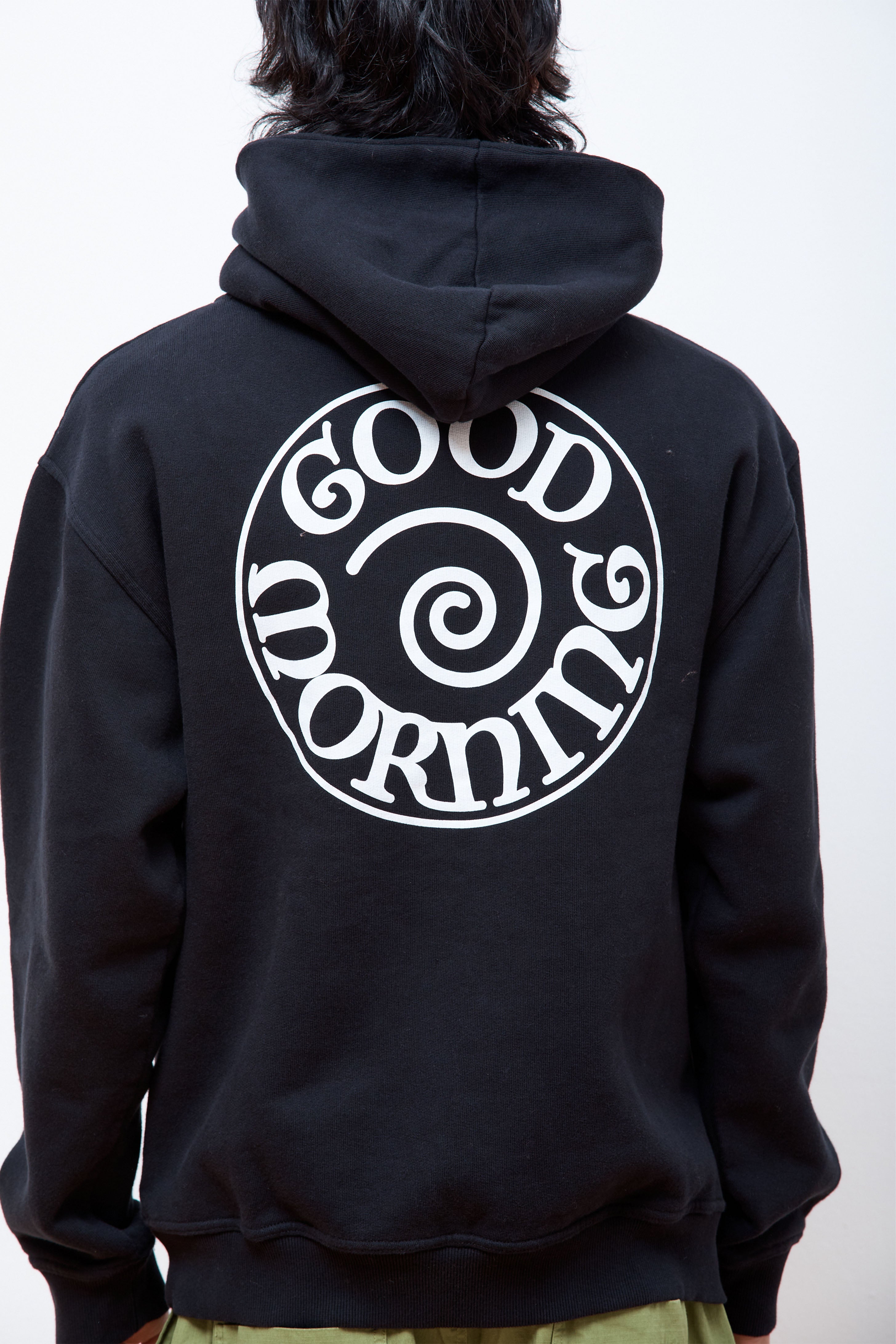 Spiral Logo Fleece Hoodie Black