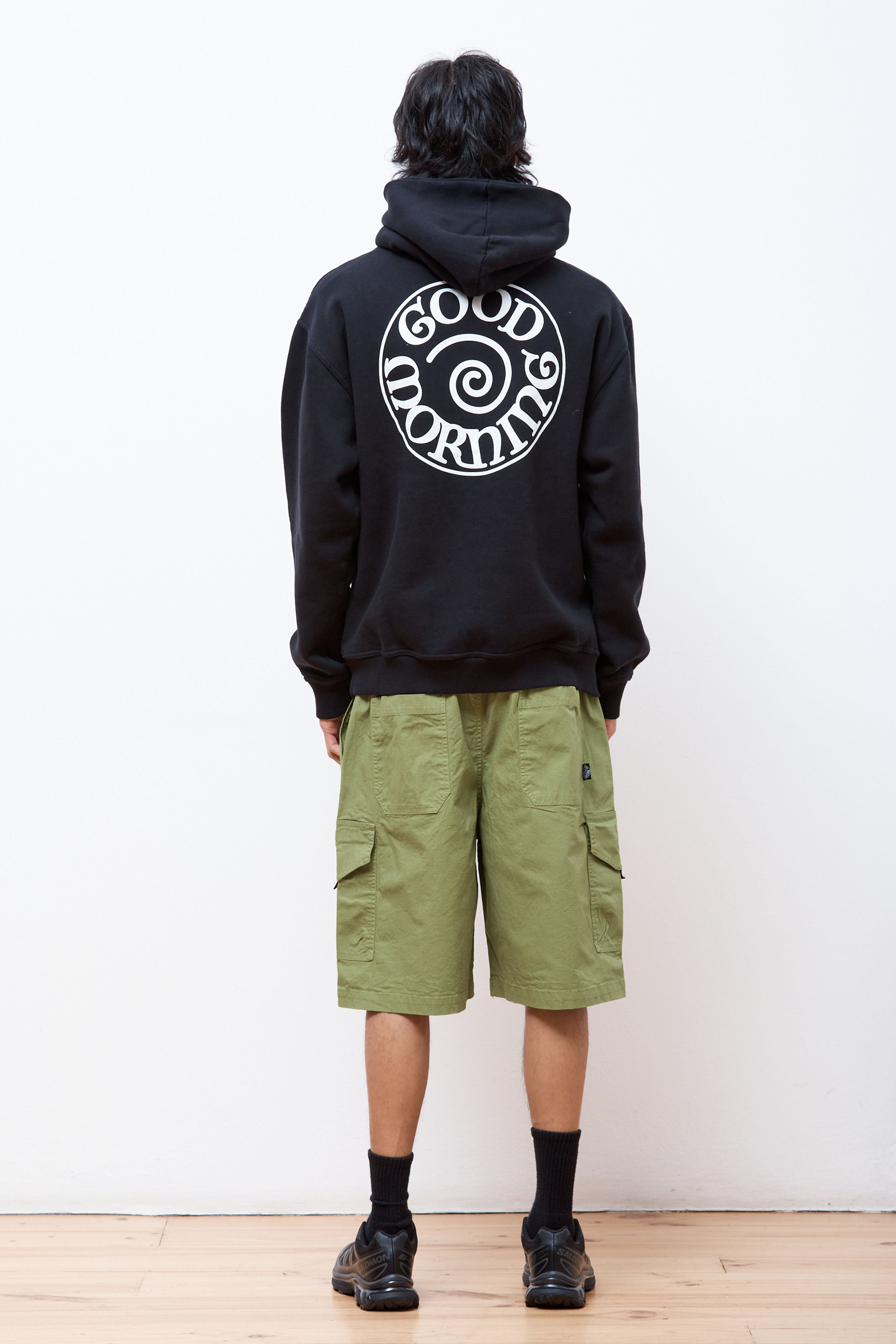 Spiral Logo Fleece Hoodie Black