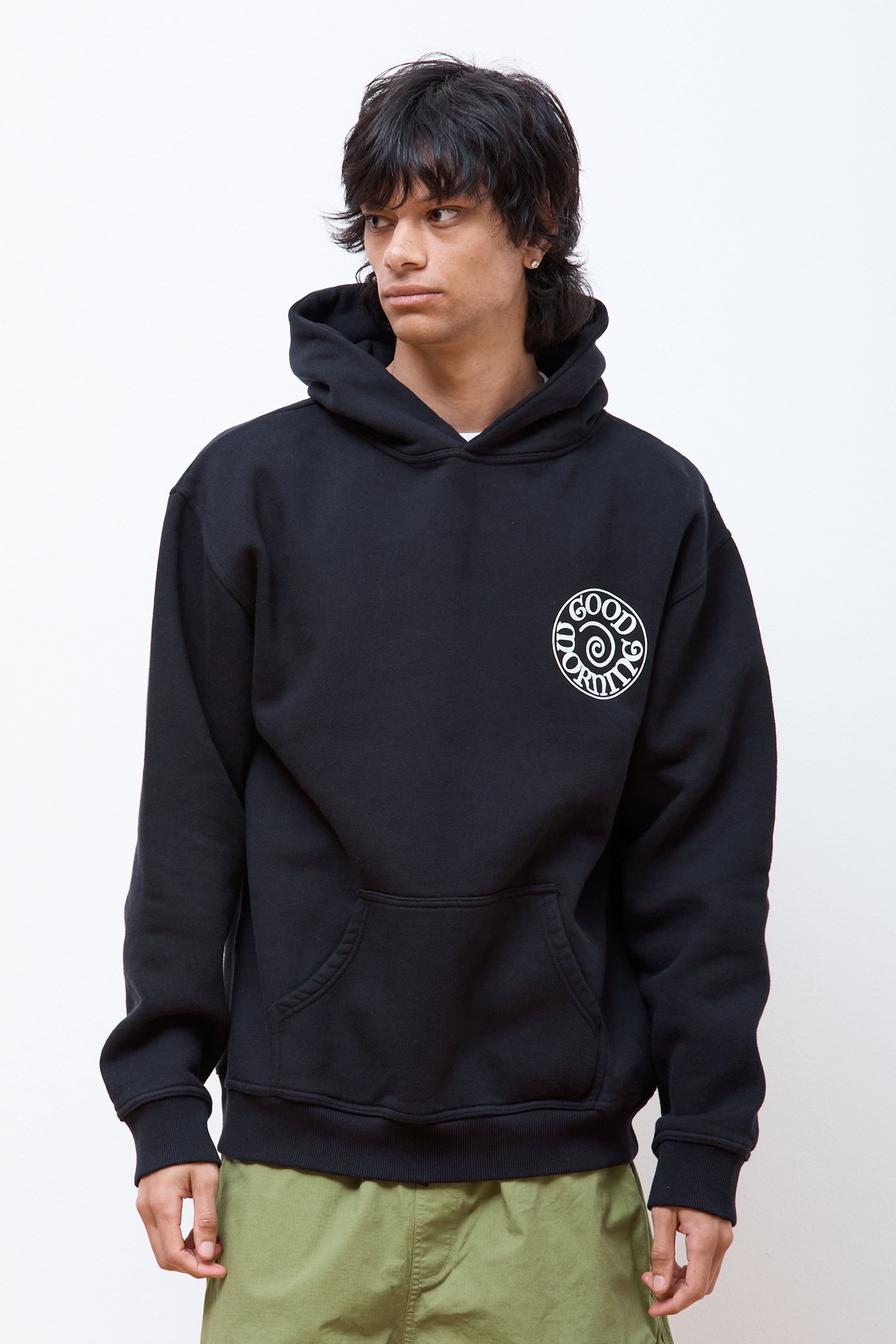 Spiral Logo Fleece Hoodie Black