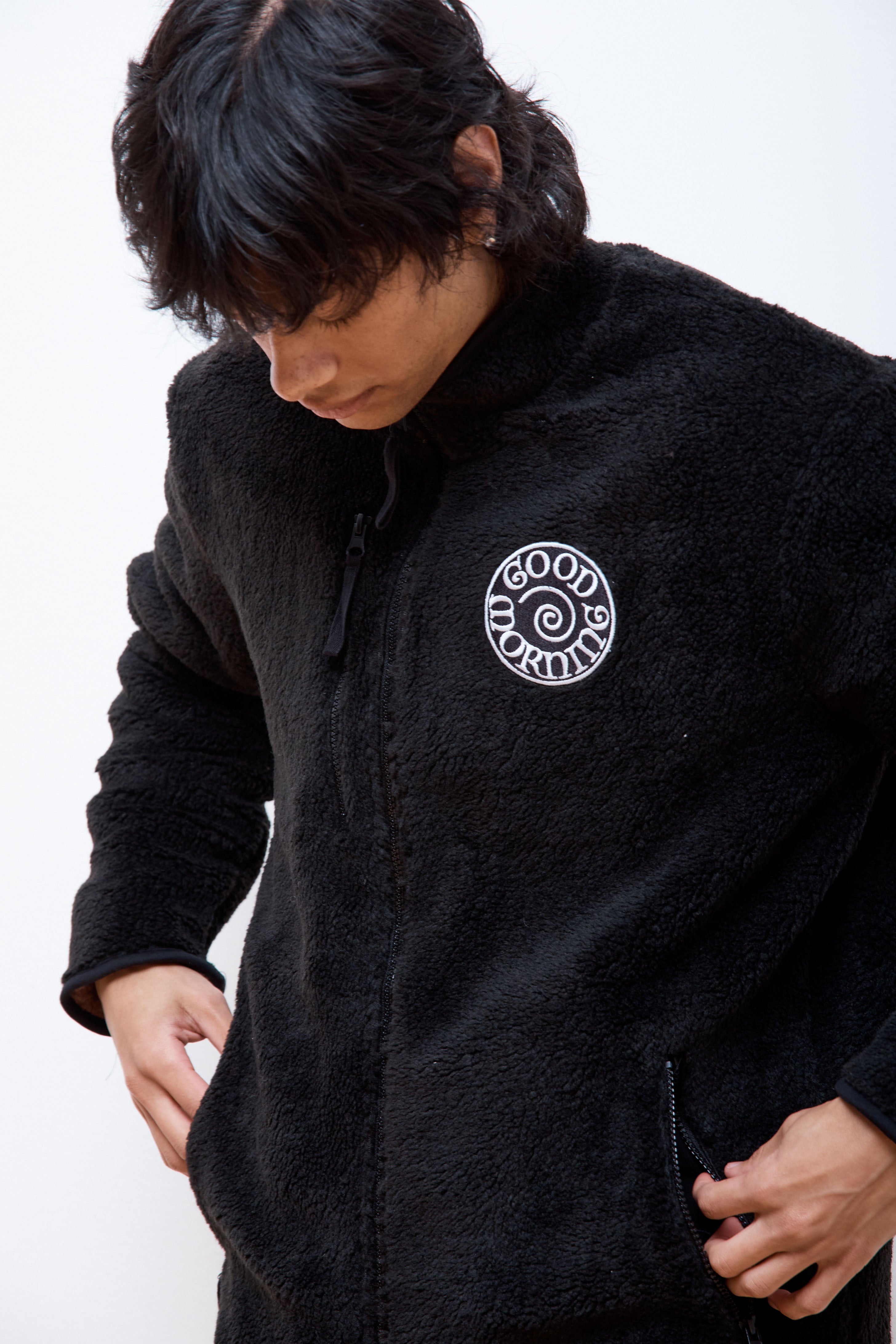 Reversible Polar Fleece Jacket Black / Choc