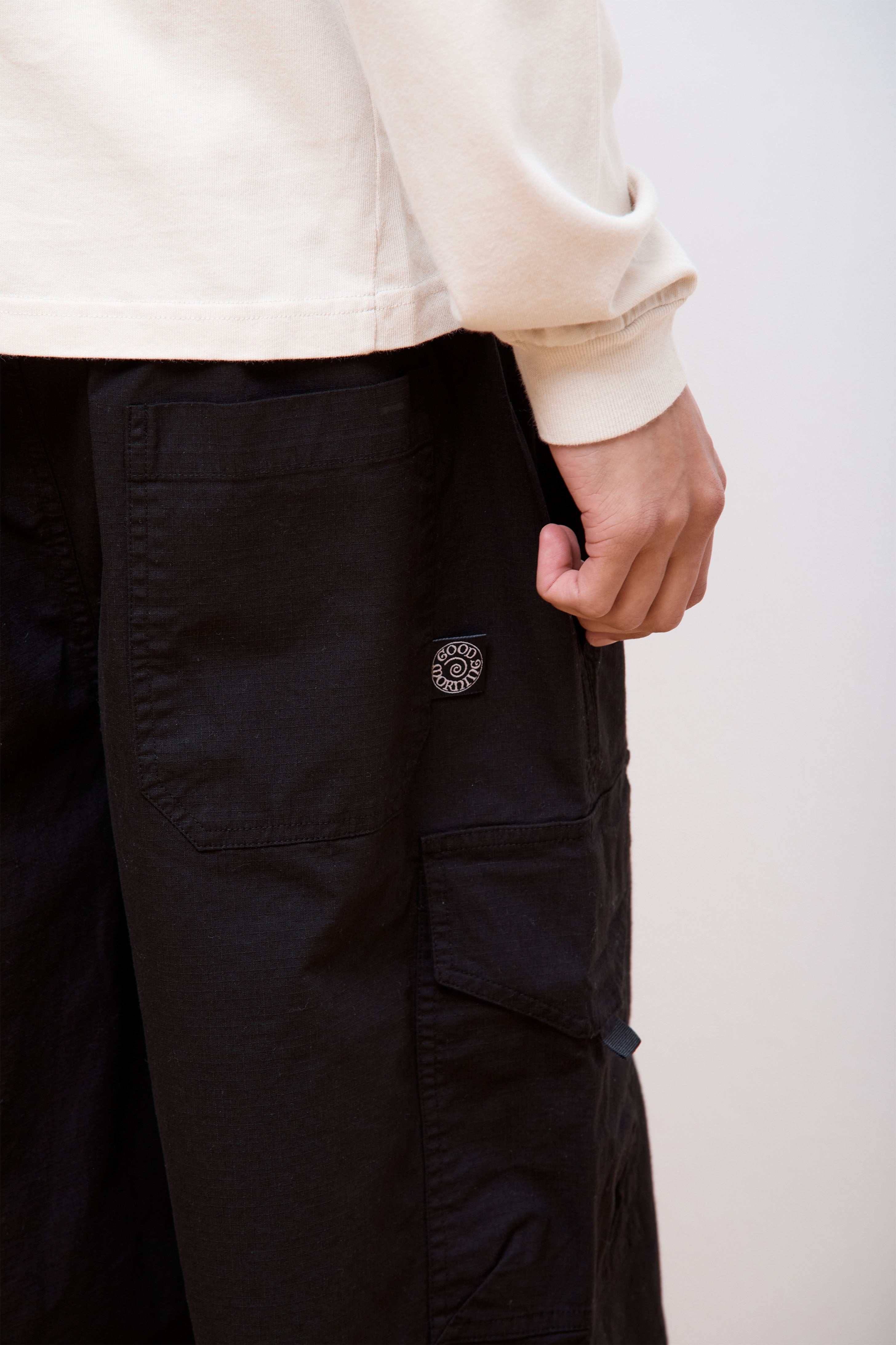 Recycled Ripstop Cargo Short Black