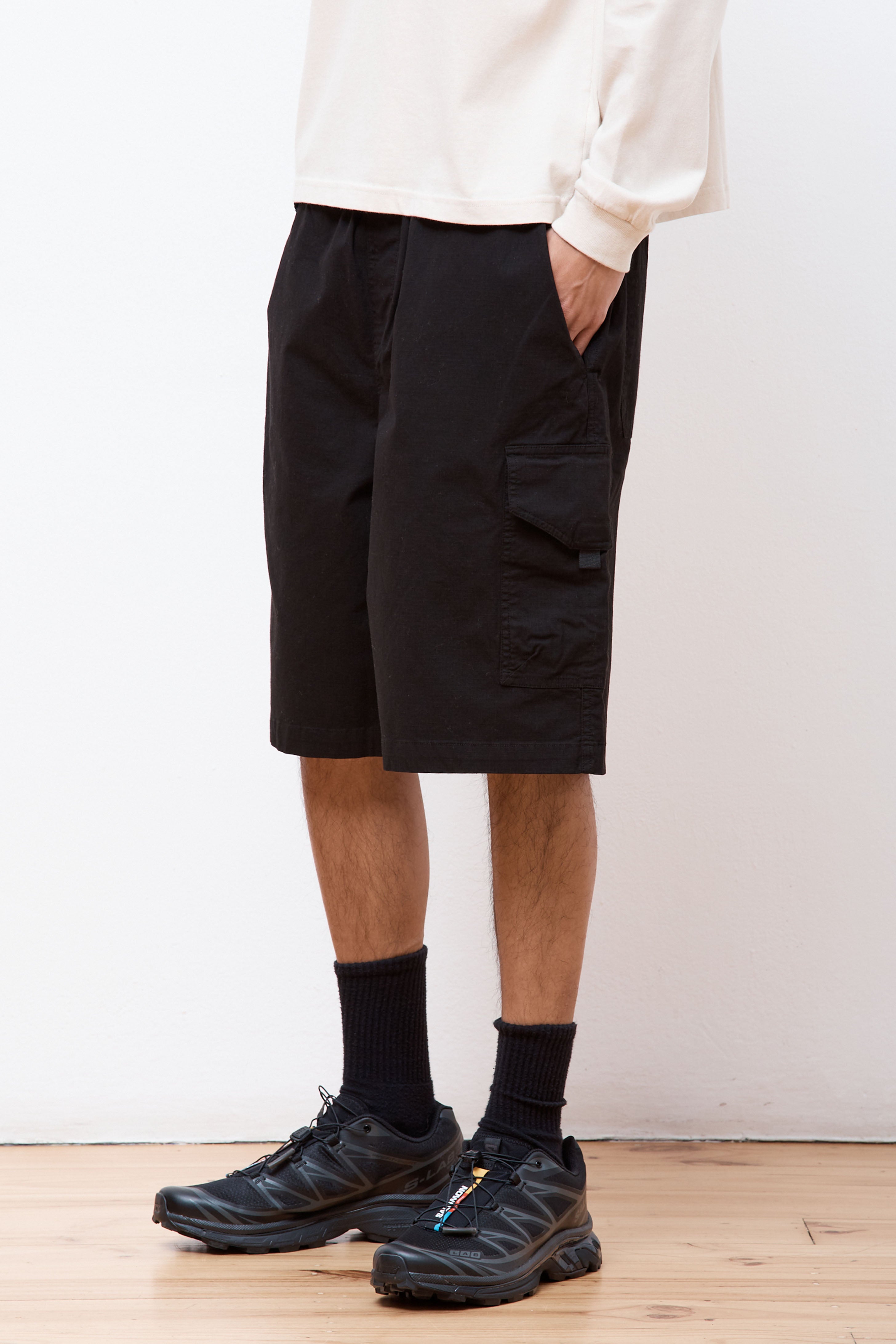 Recycled Ripstop Cargo Short Black