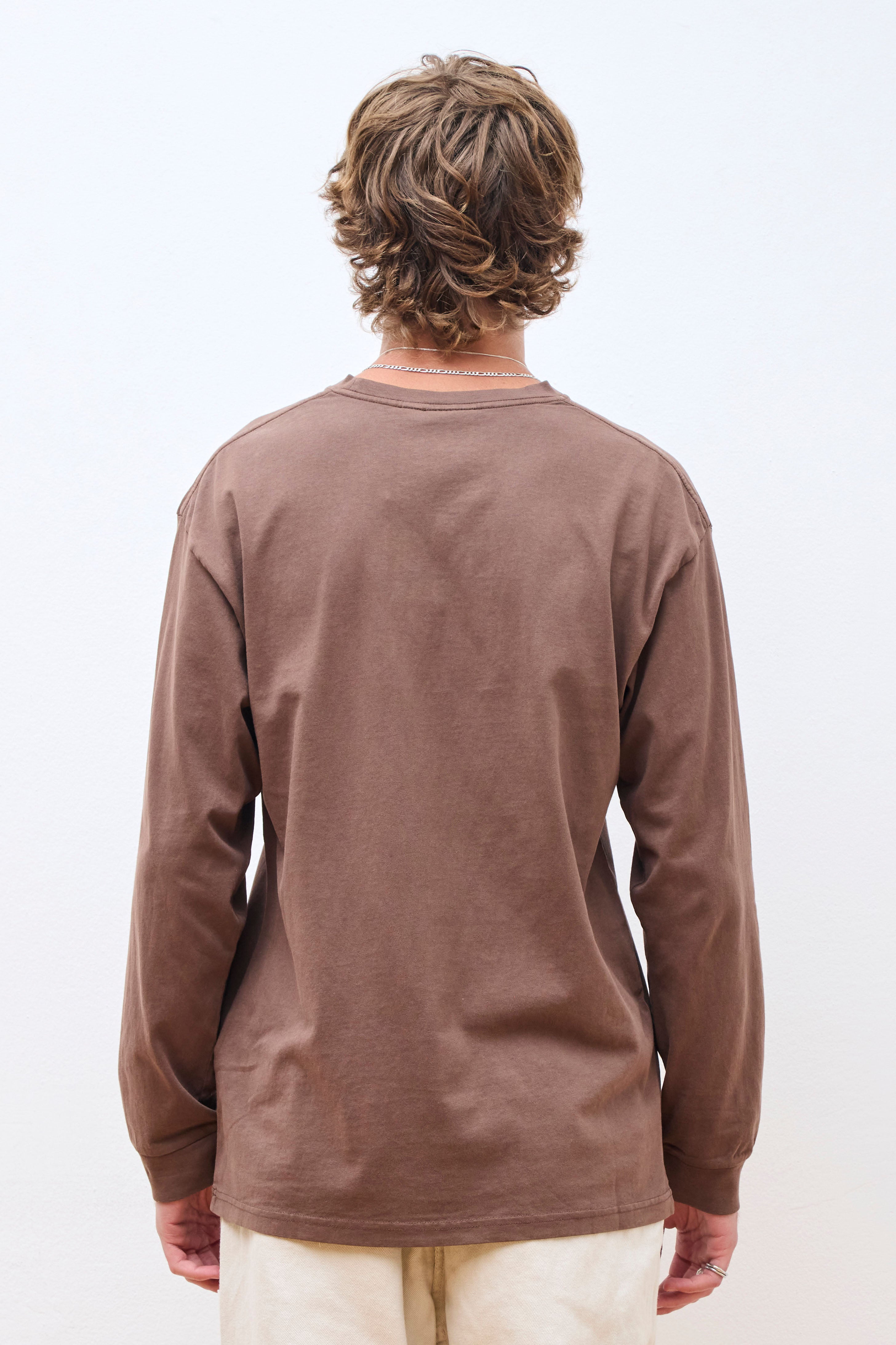 L/S Pocket Tee Pigment Dyed Brown