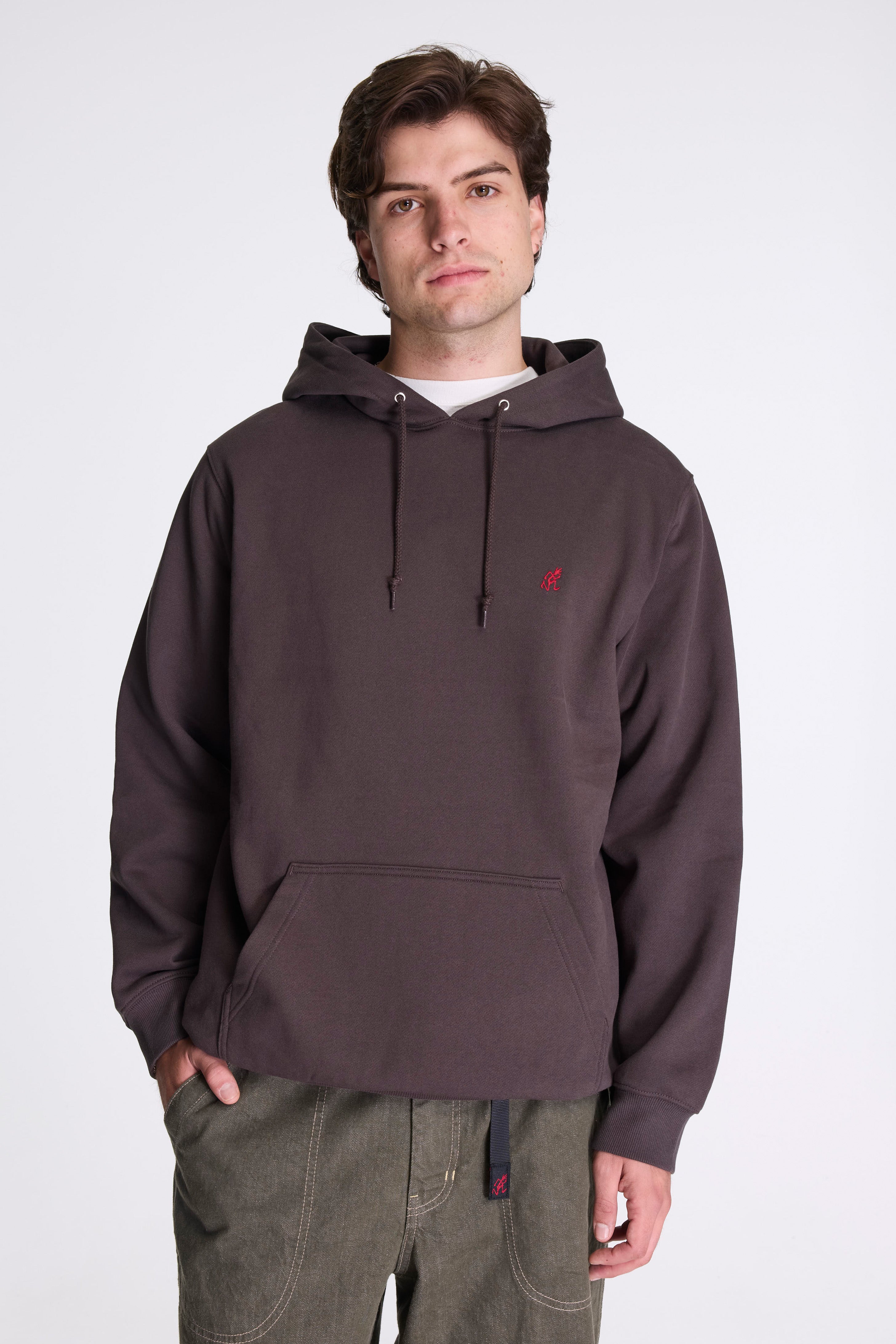 One Point Hooded Sweatshirt Deep Brown