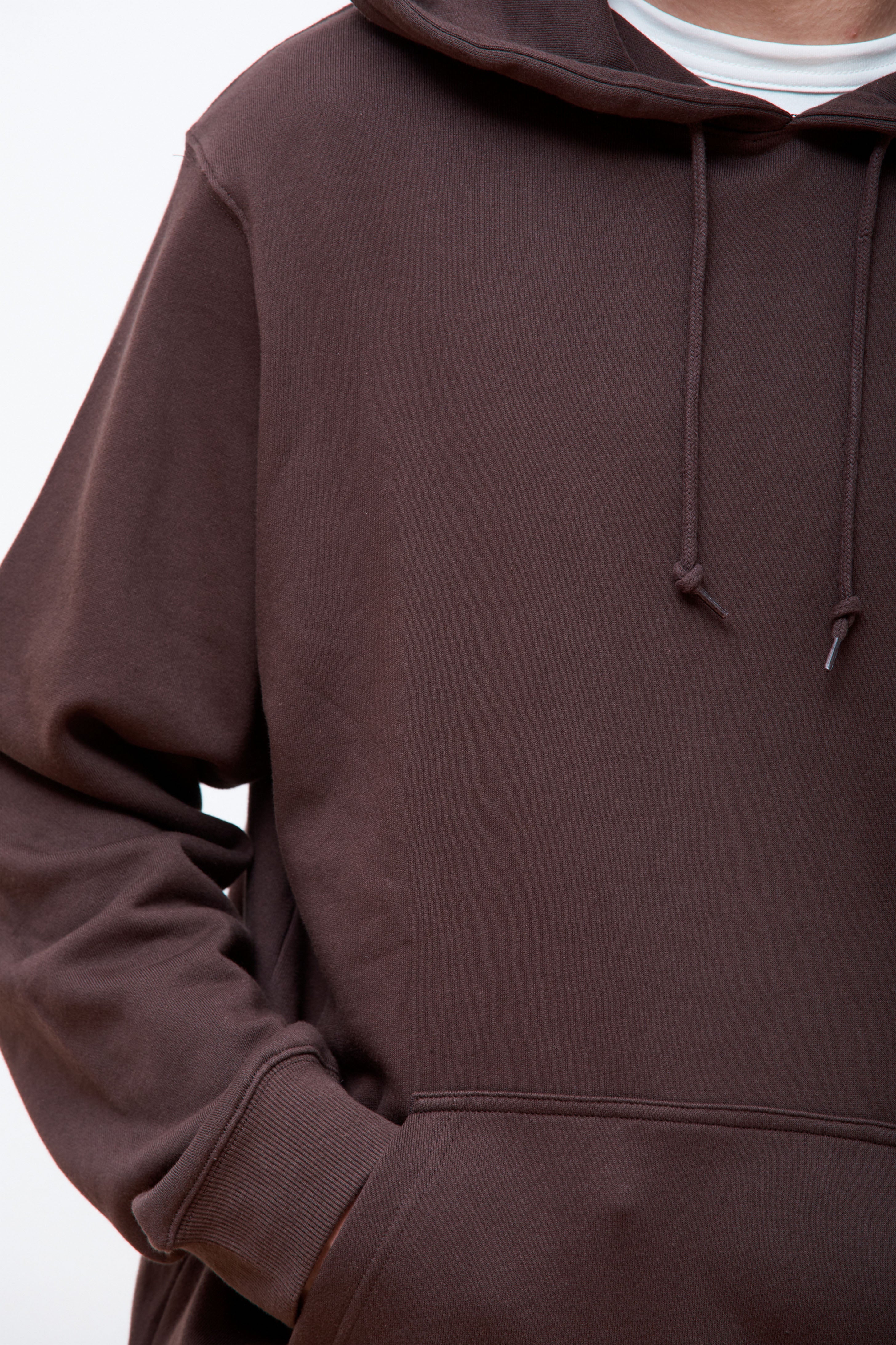 One Point Hooded Sweatshirt Dark Brown