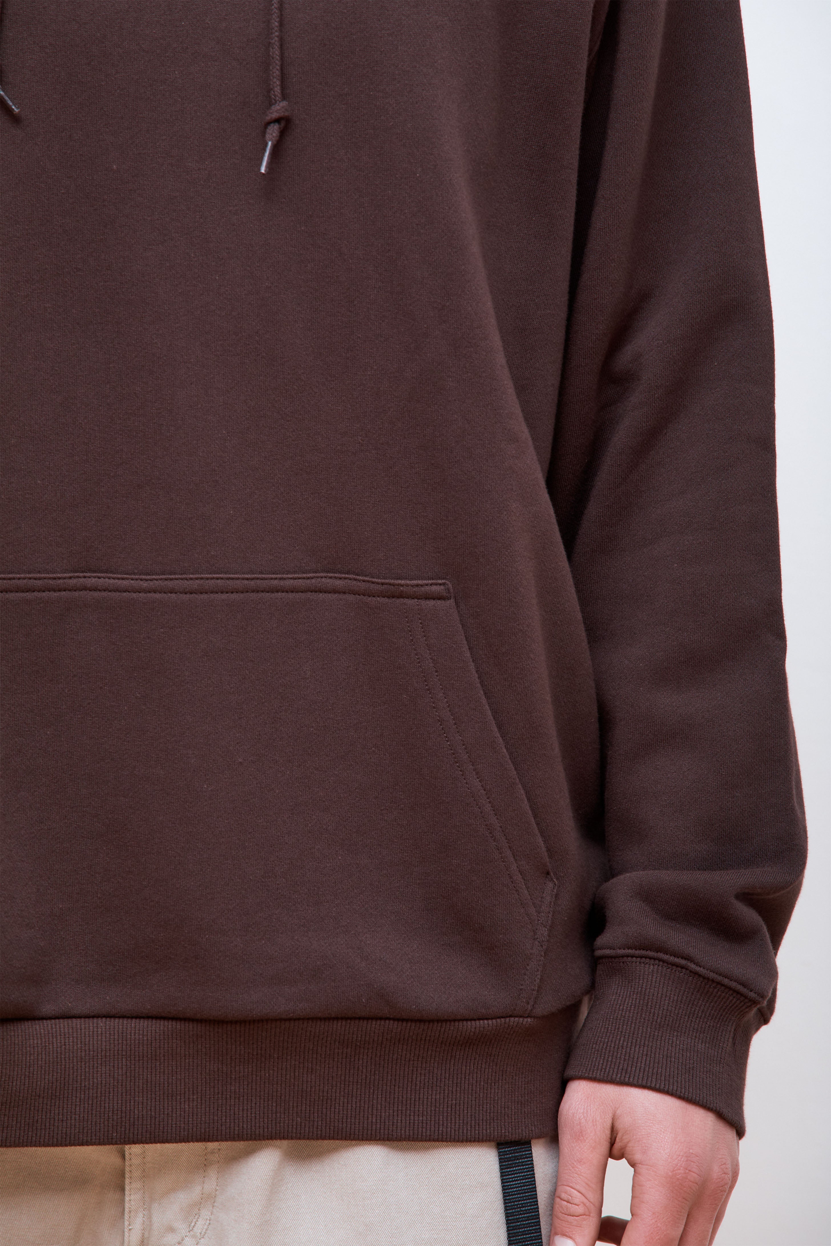 One Point Hooded Sweatshirt Dark Brown