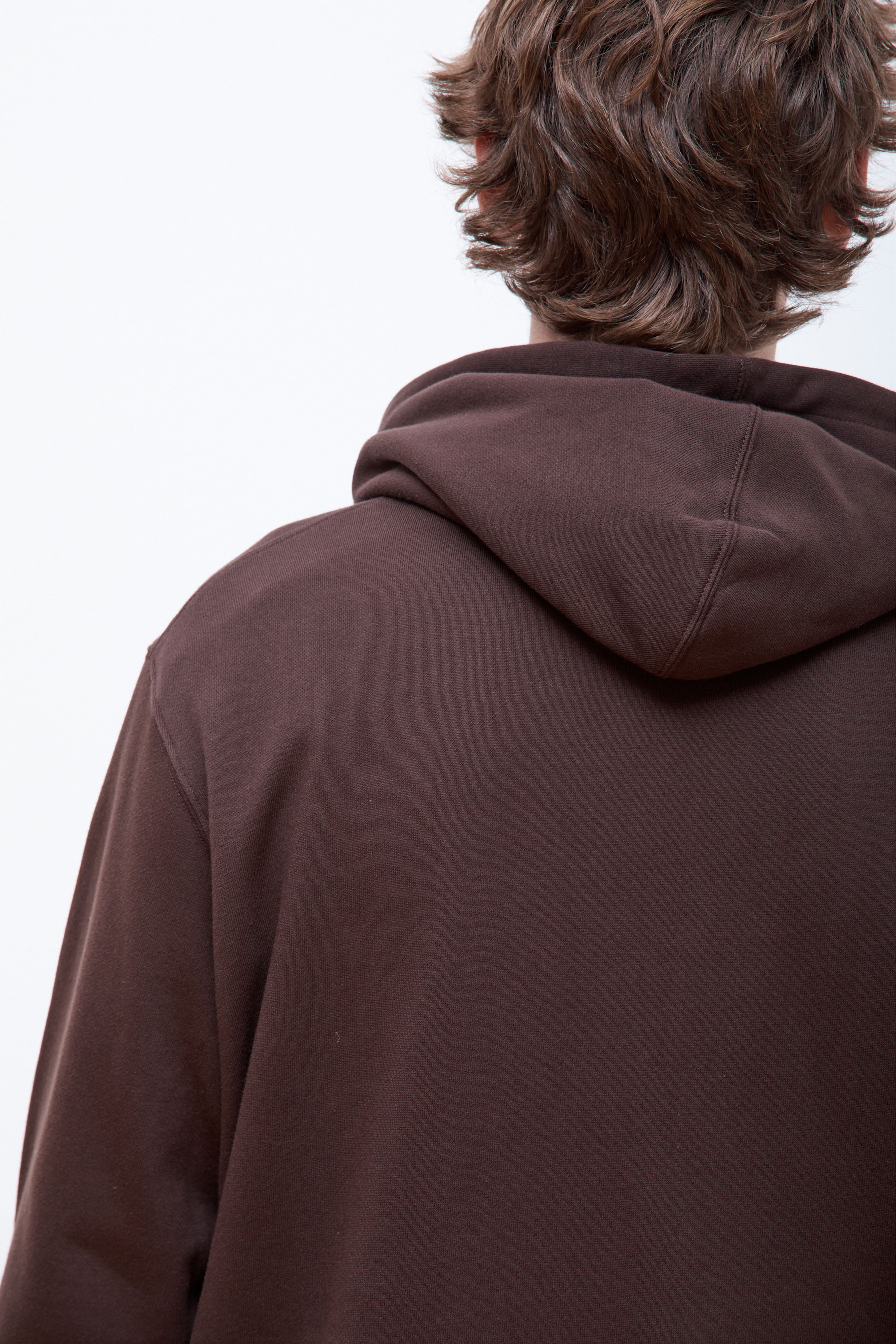 One Point Hooded Sweatshirt Dark Brown