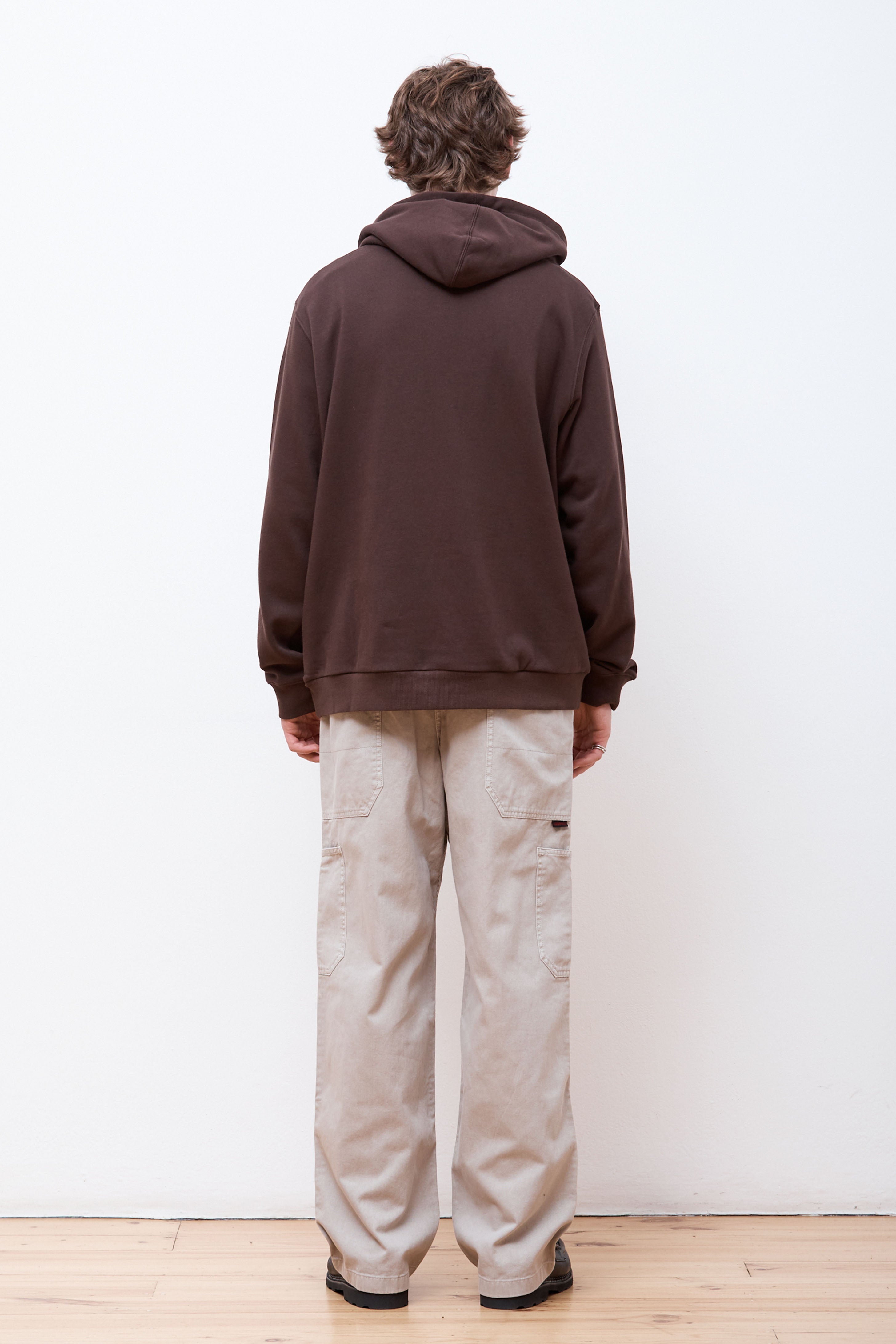 One Point Hooded Sweatshirt Dark Brown