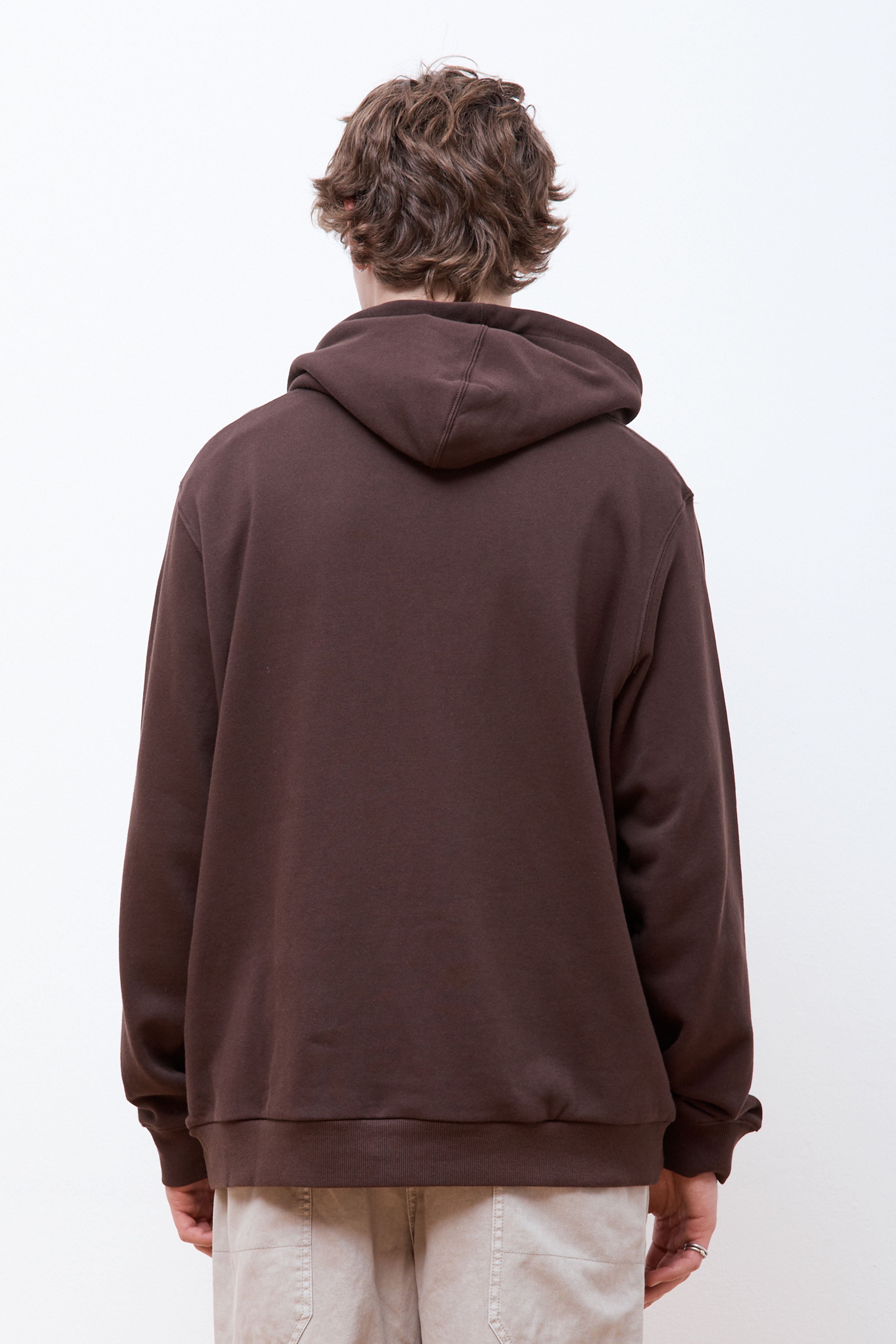 One Point Hooded Sweatshirt Dark Brown