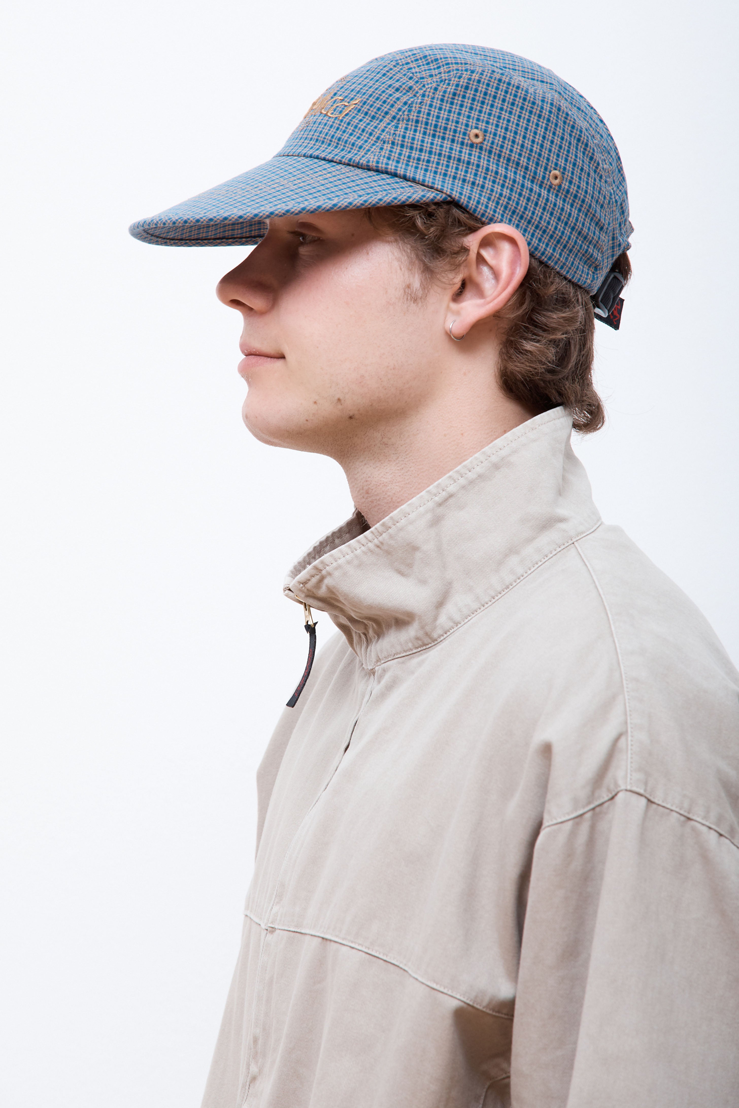 Checkered Long Bill Cap Sierra Check Navy