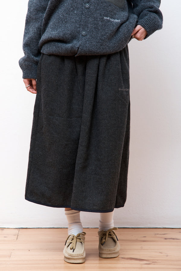 REWOOL Tweed Skirt Khaki