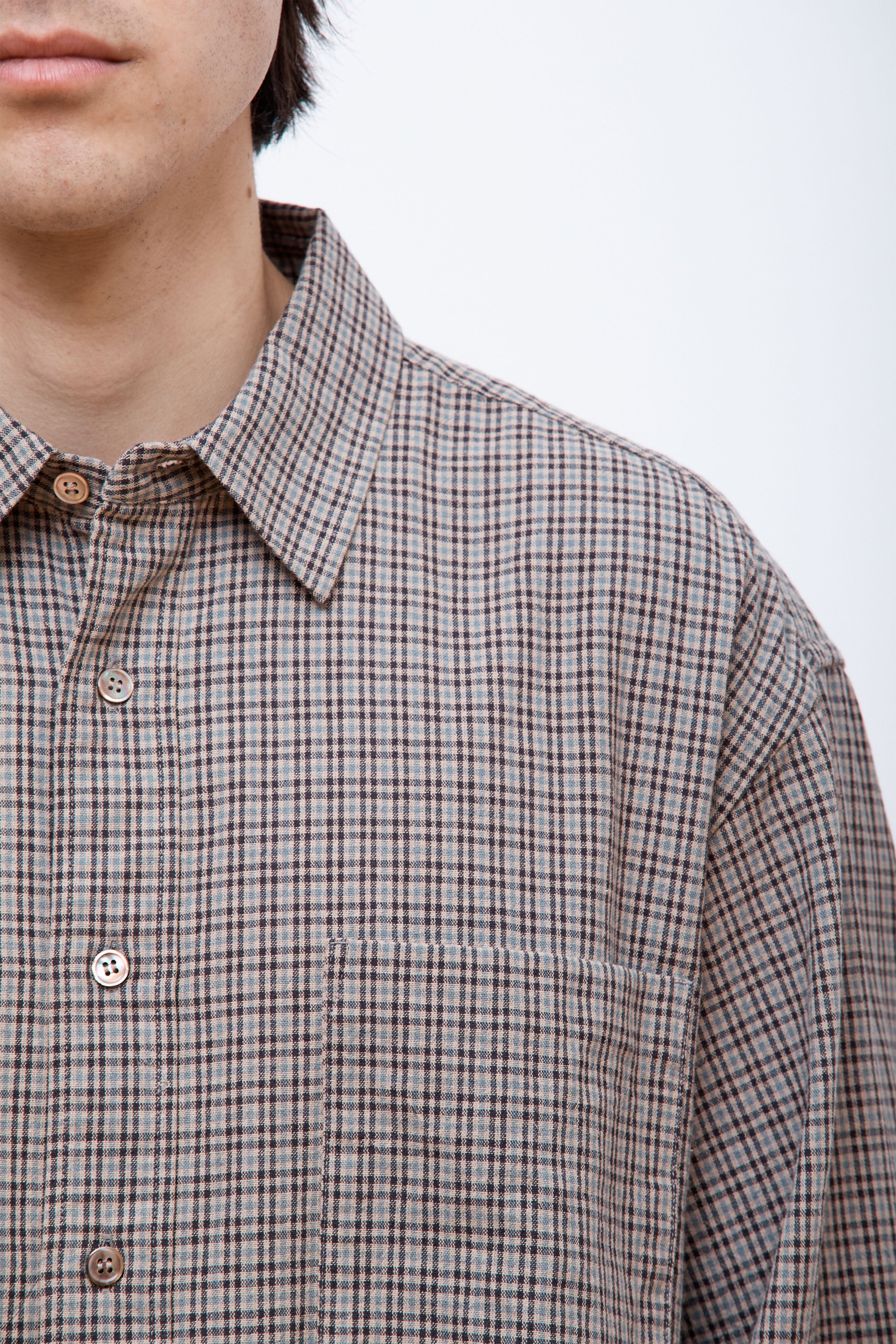 Niigata Made Check Shirt Beige