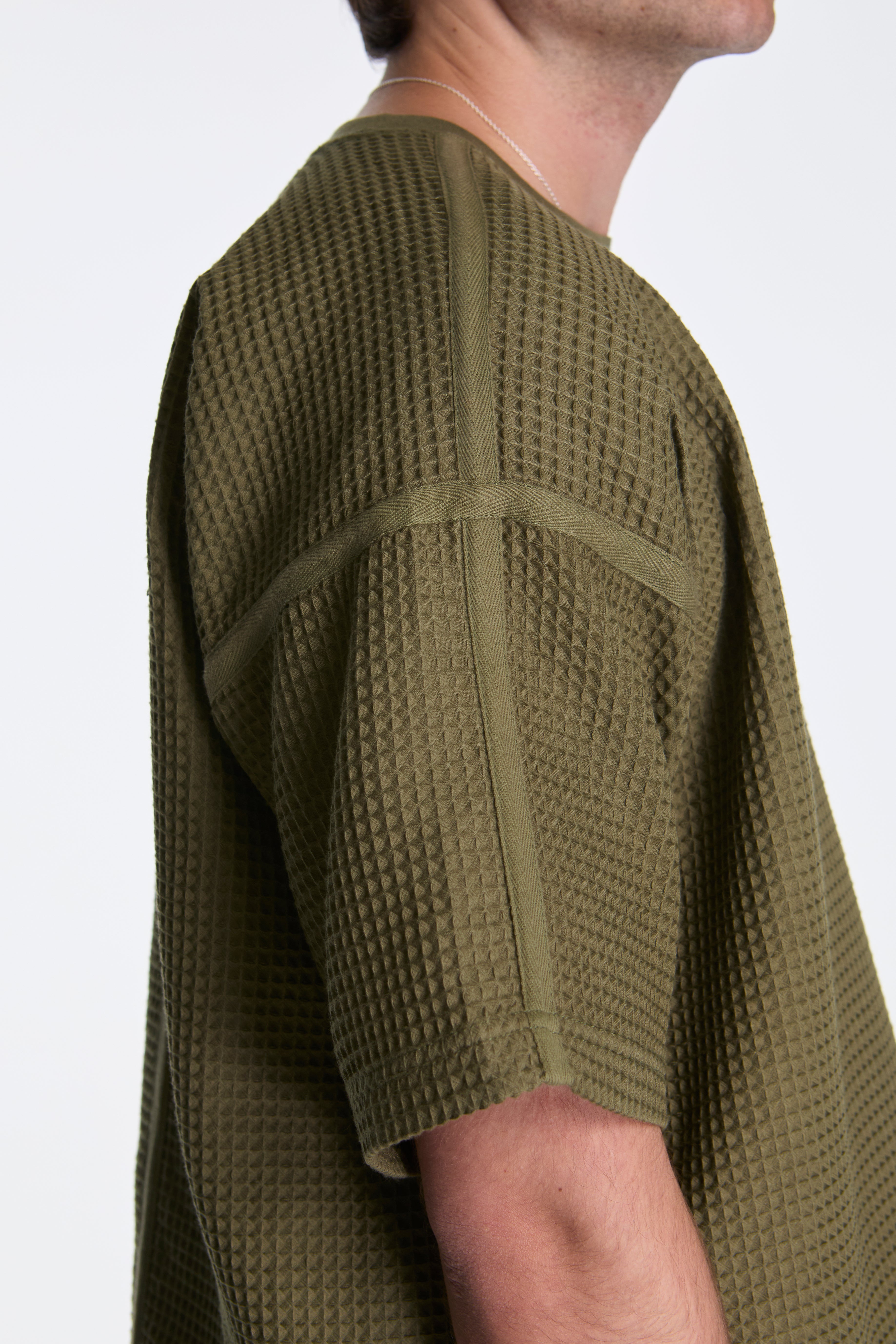 Waffle Kimono Tee Olive