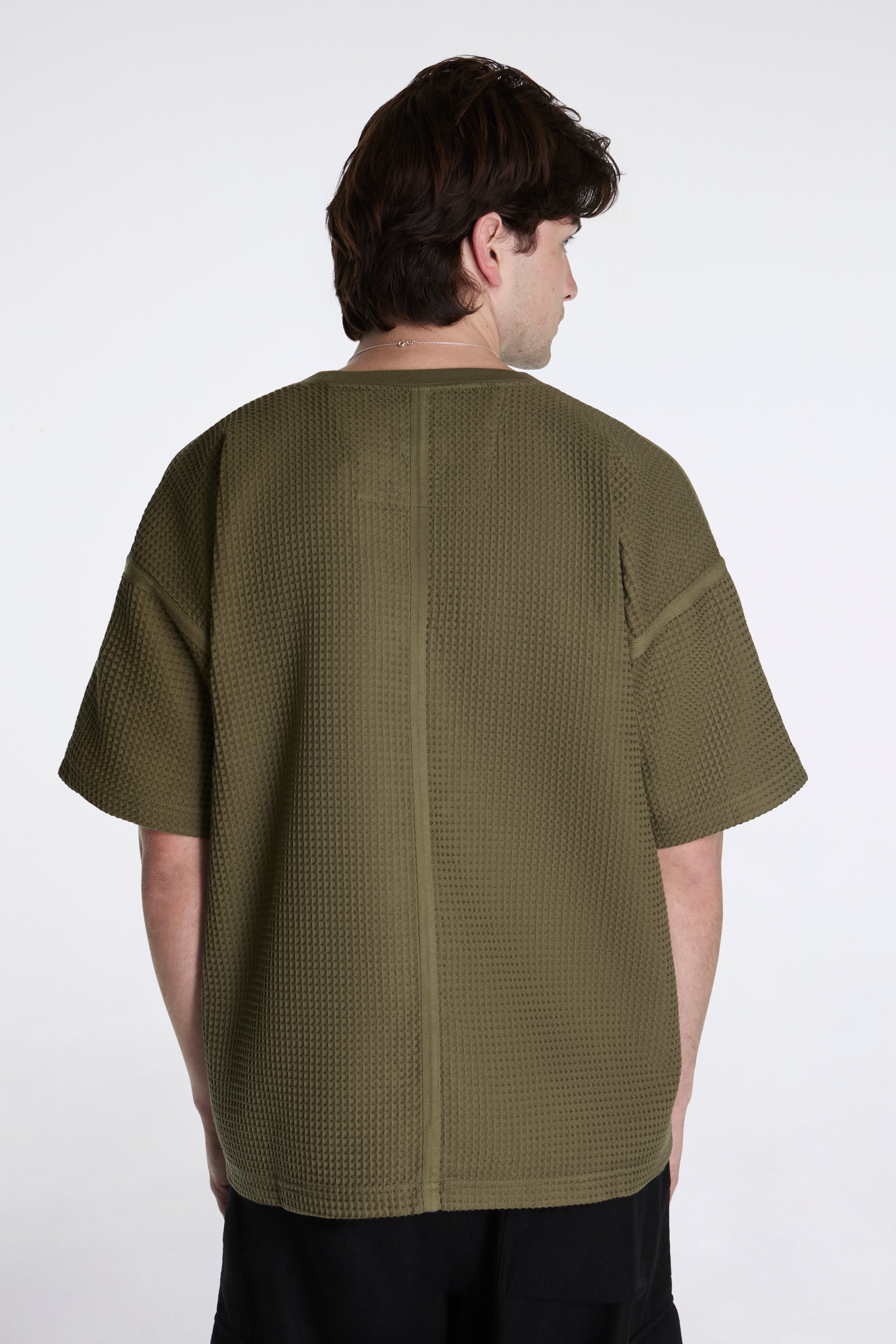 Waffle Kimono Tee Olive