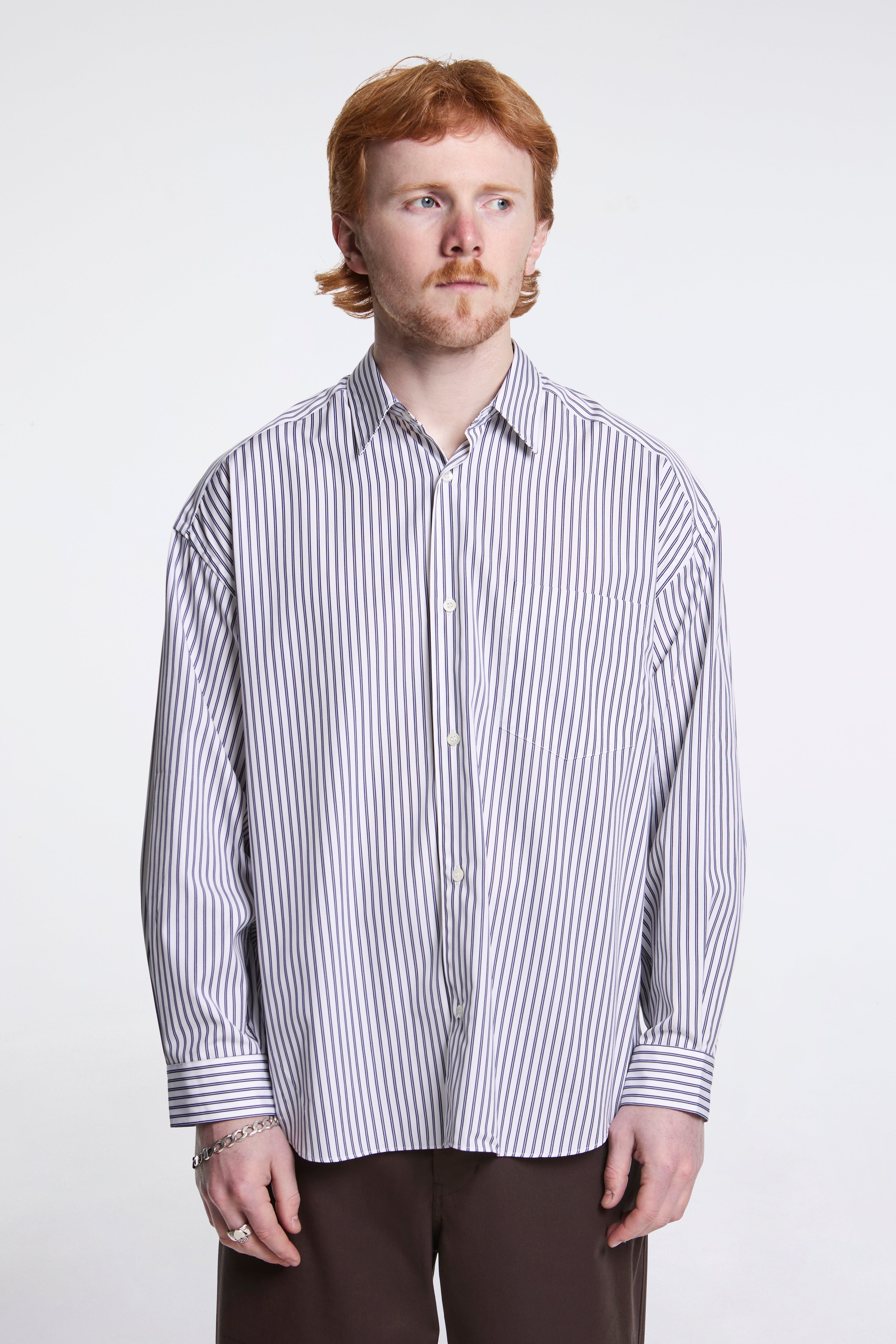 Cotton Striped Shirt White