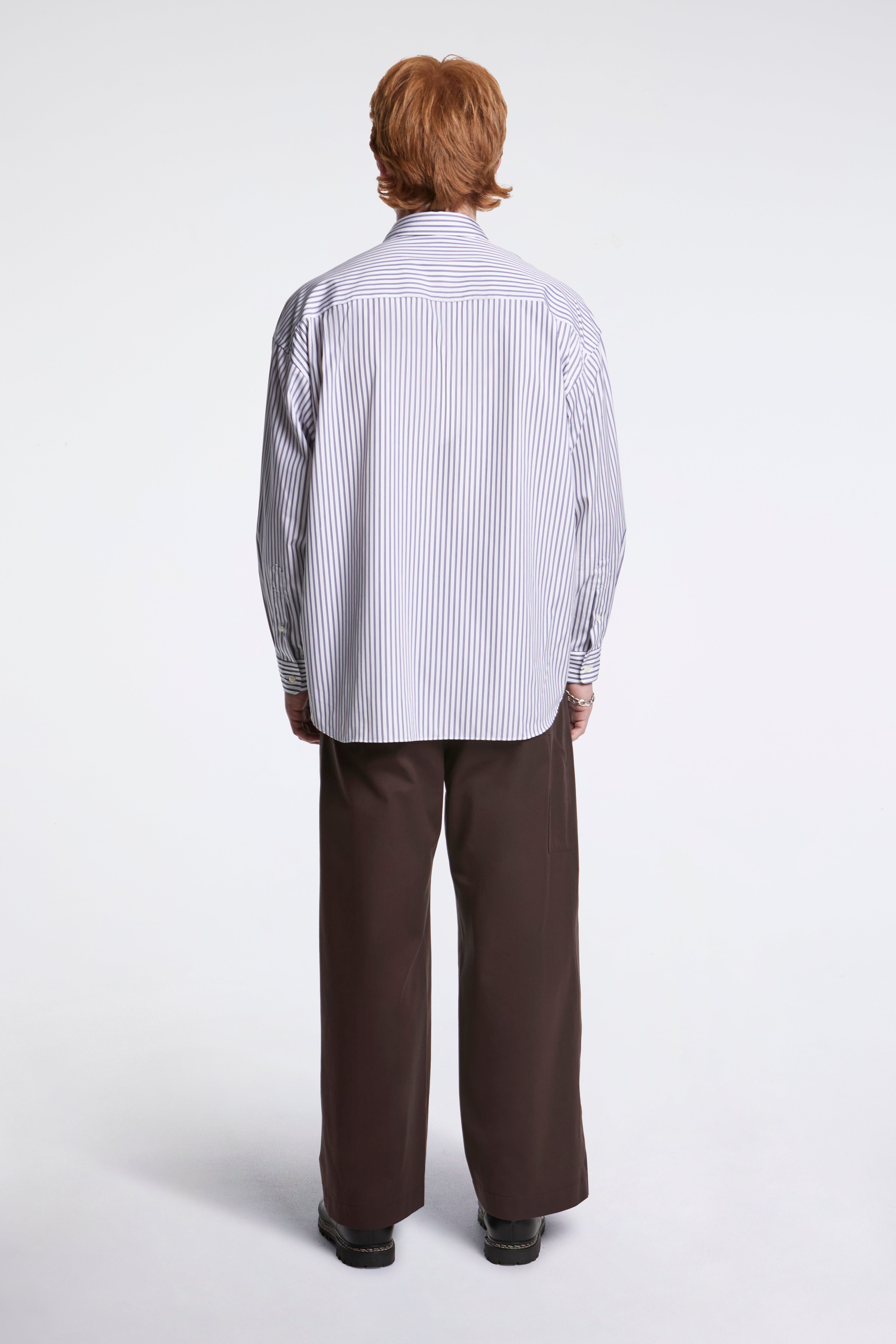 Cotton Striped Shirt White