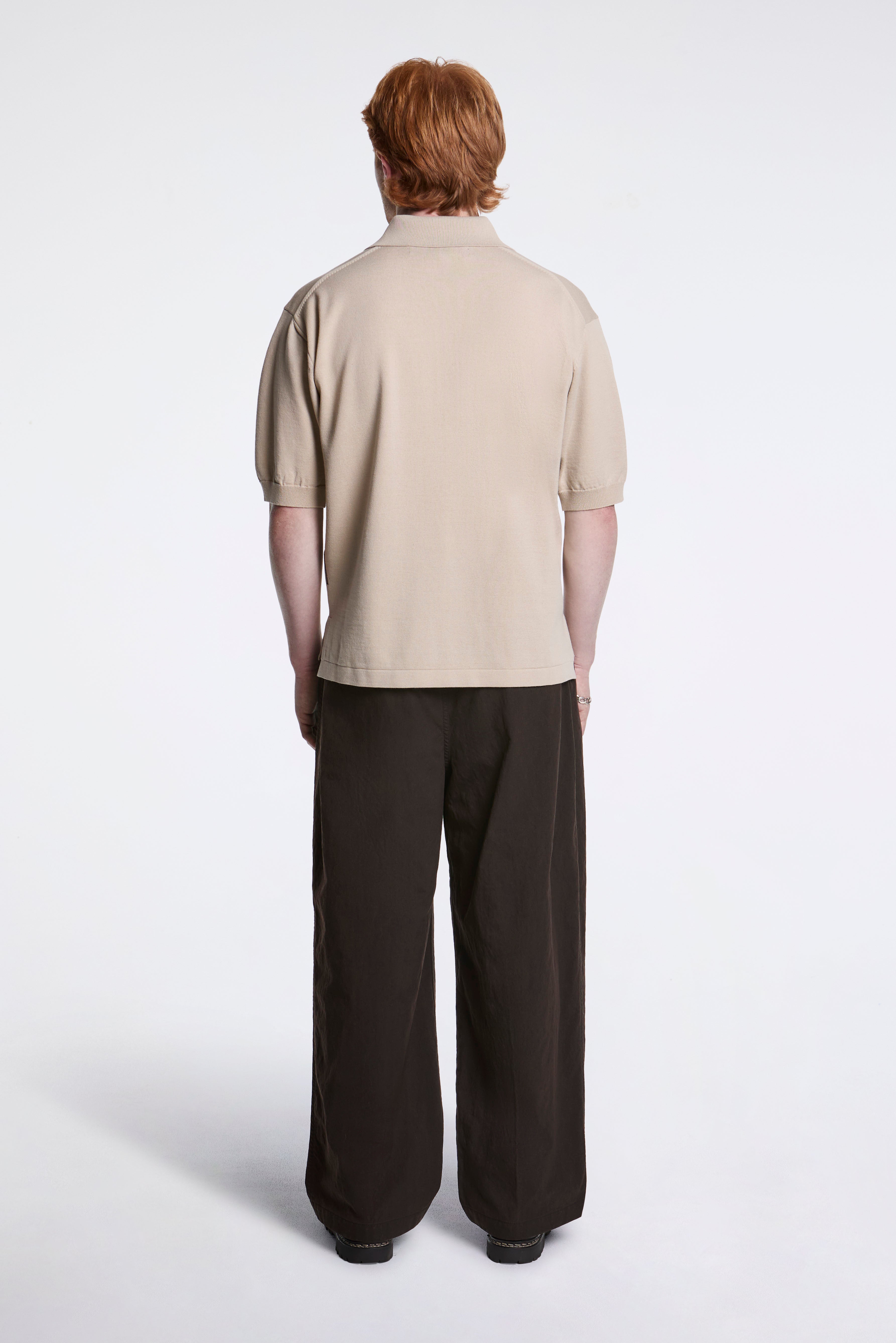 Dual Pleated Trousers Brown
