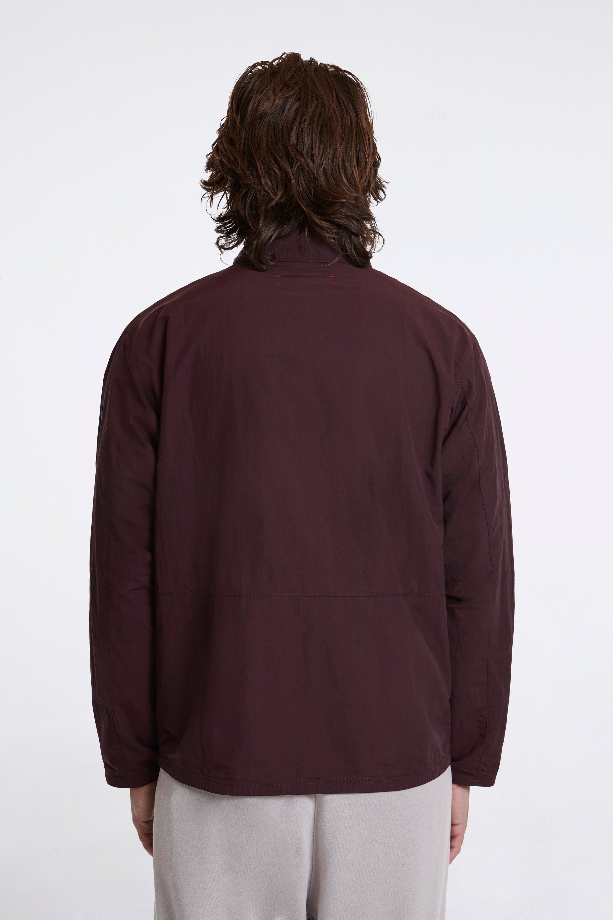 Half-Zip Nylon Windbreaker Blackberry