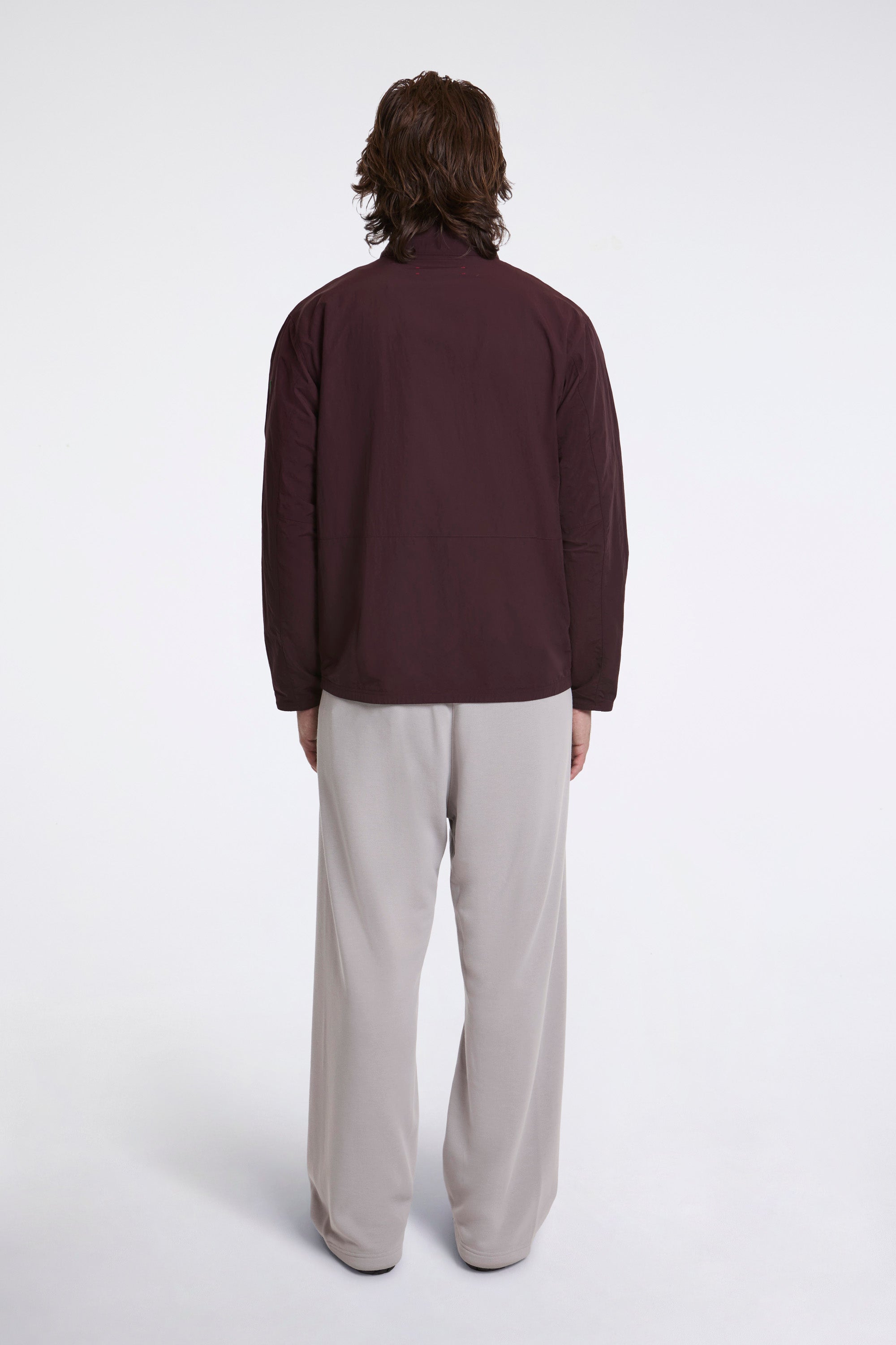 Half-Zip Nylon Windbreaker Blackberry