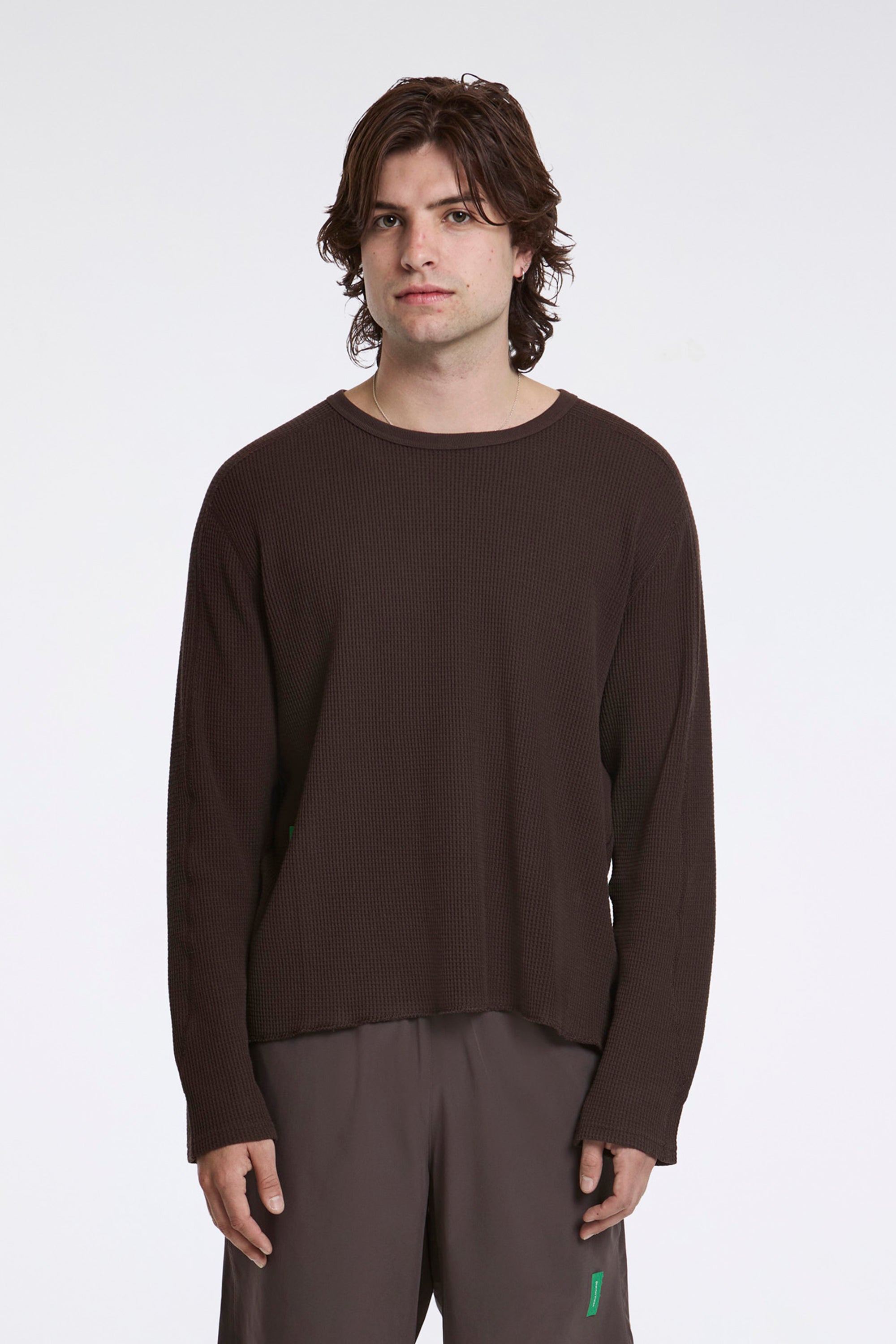 Long Sleeve Waffle Tee Umber