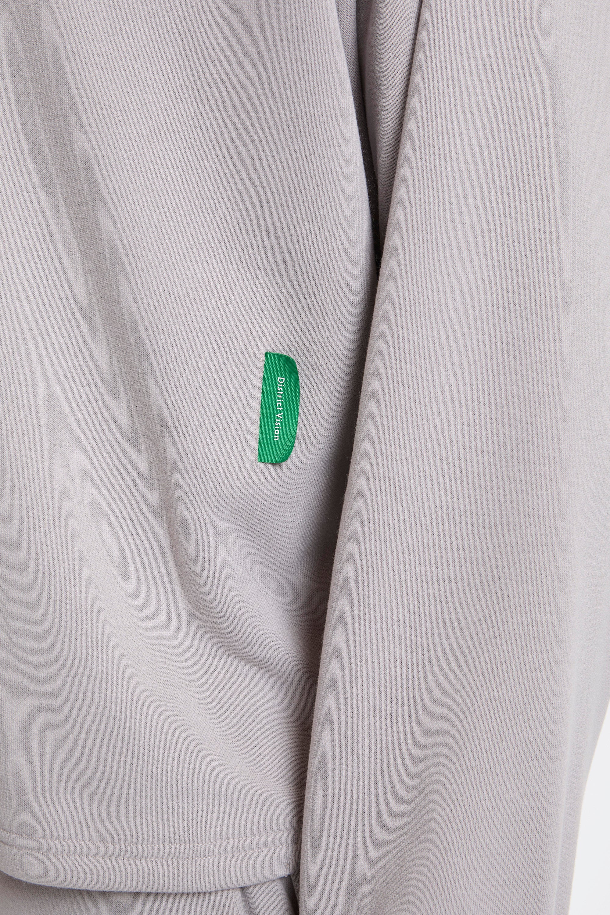 Open Neck French Terry Hoodie Cement