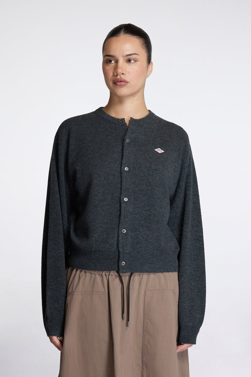 Crew Neck Cardigan Carbon
