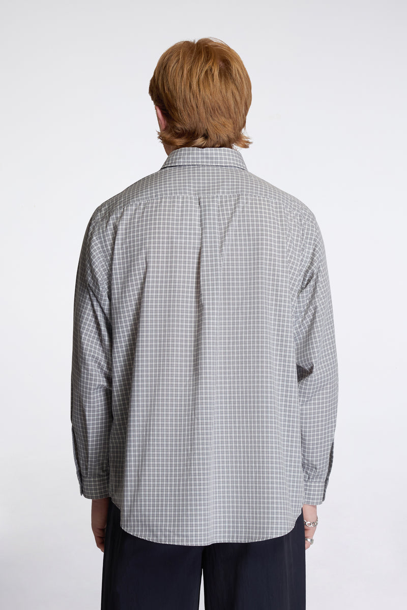 Dot Button B.D. Shirt L/S Grey/Lt.Grey Check