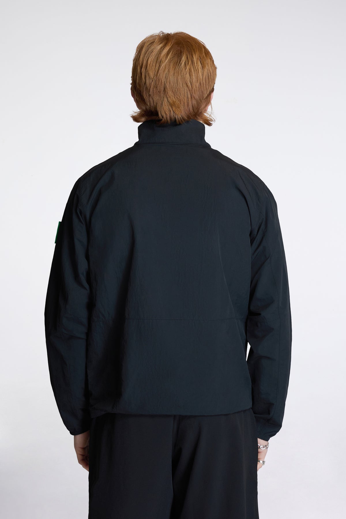 Half-Zip Nylon Windbreaker Black
