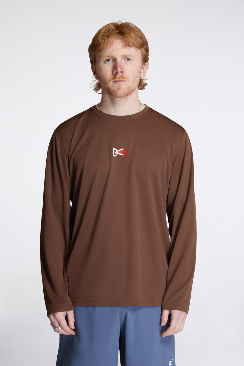 Long Sleeve Boxy Training Tee Espresso