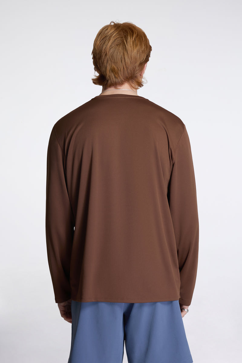 Long Sleeve Boxy Training Tee Espresso