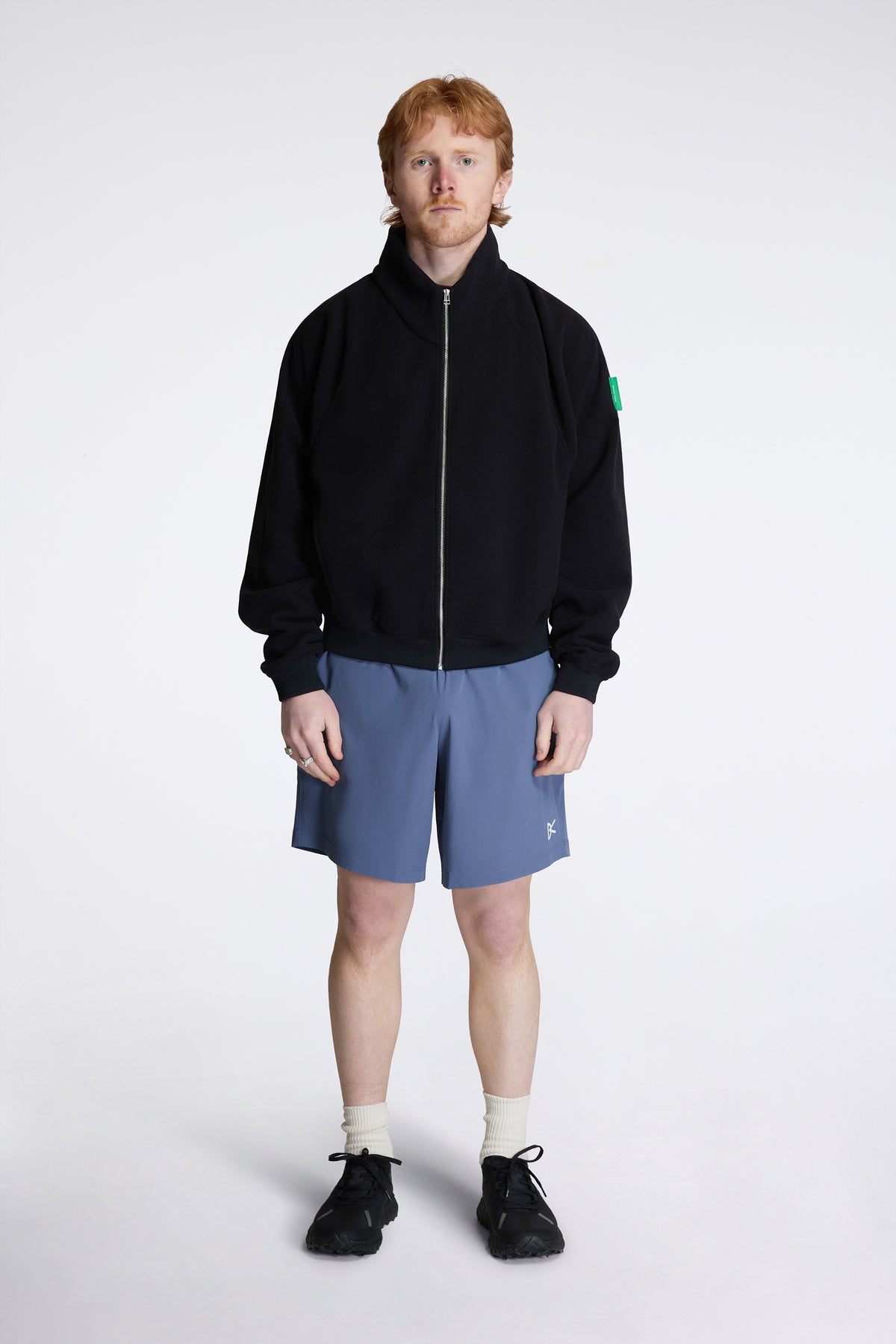 Reverse Brushed Full-Zip Fleece Black
