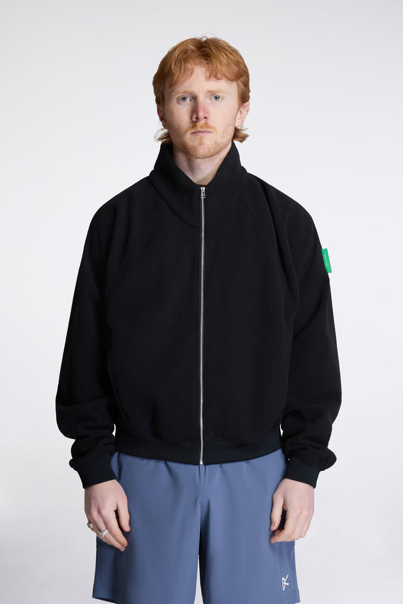 Reverse Brushed Full-Zip Fleece Black