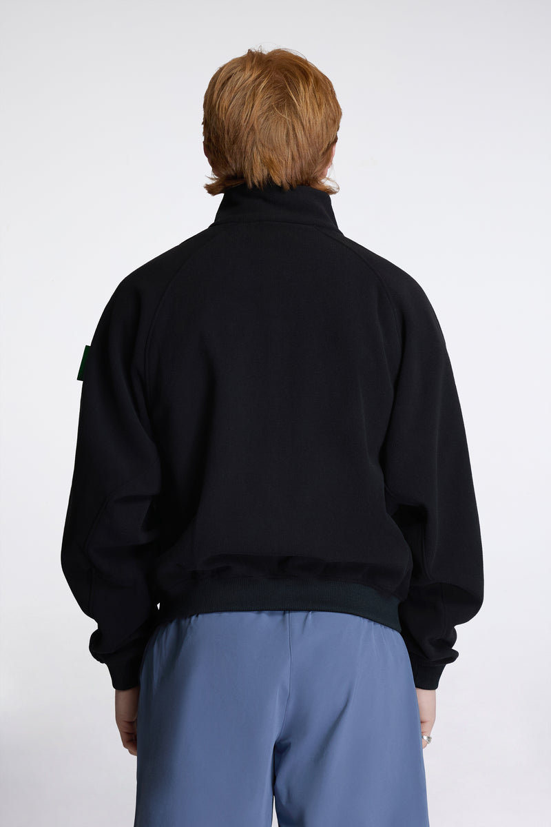 Reverse Brushed Full-Zip Fleece Black