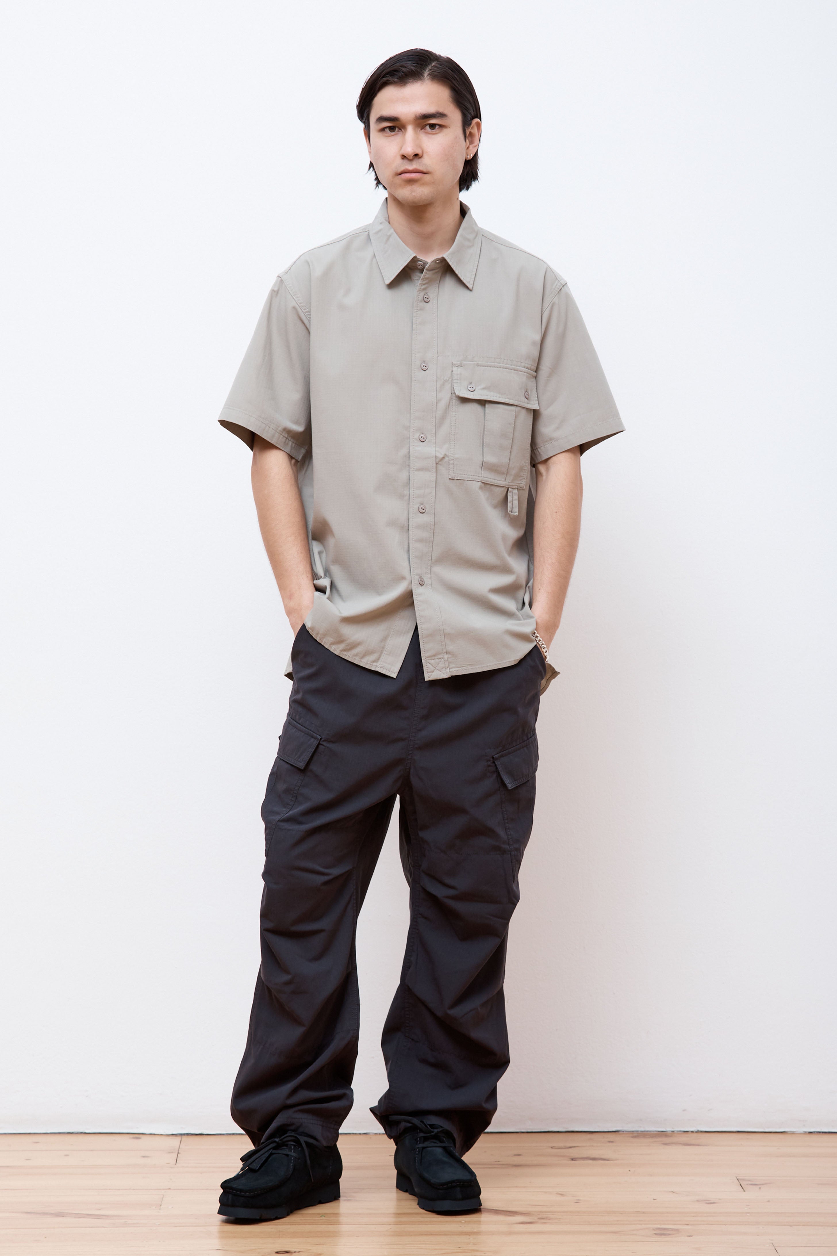 Takibi Light Ripstop S/S Shirt Light Grey