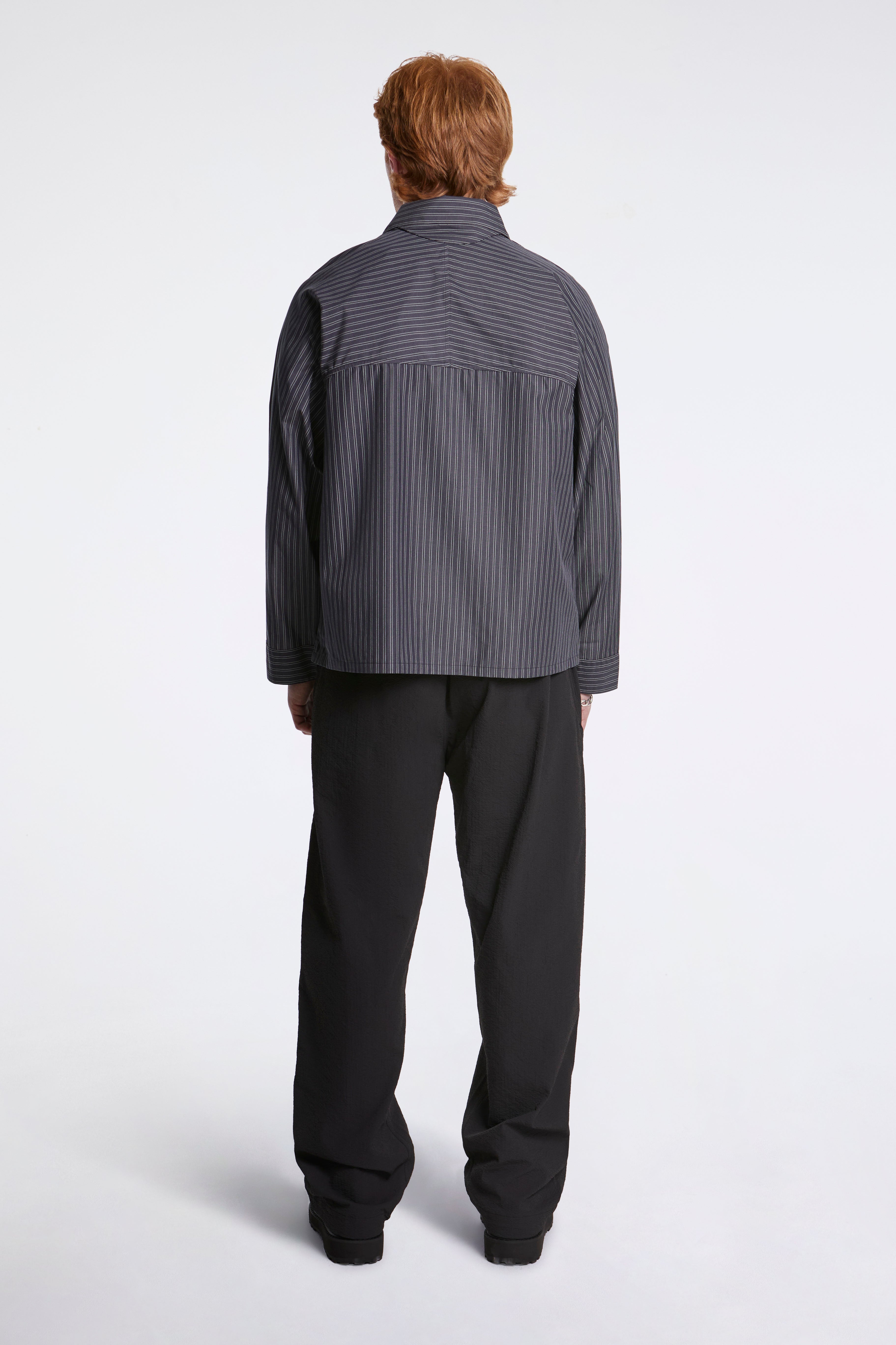 Retroreflective Striped Shirt Deep Charcoal