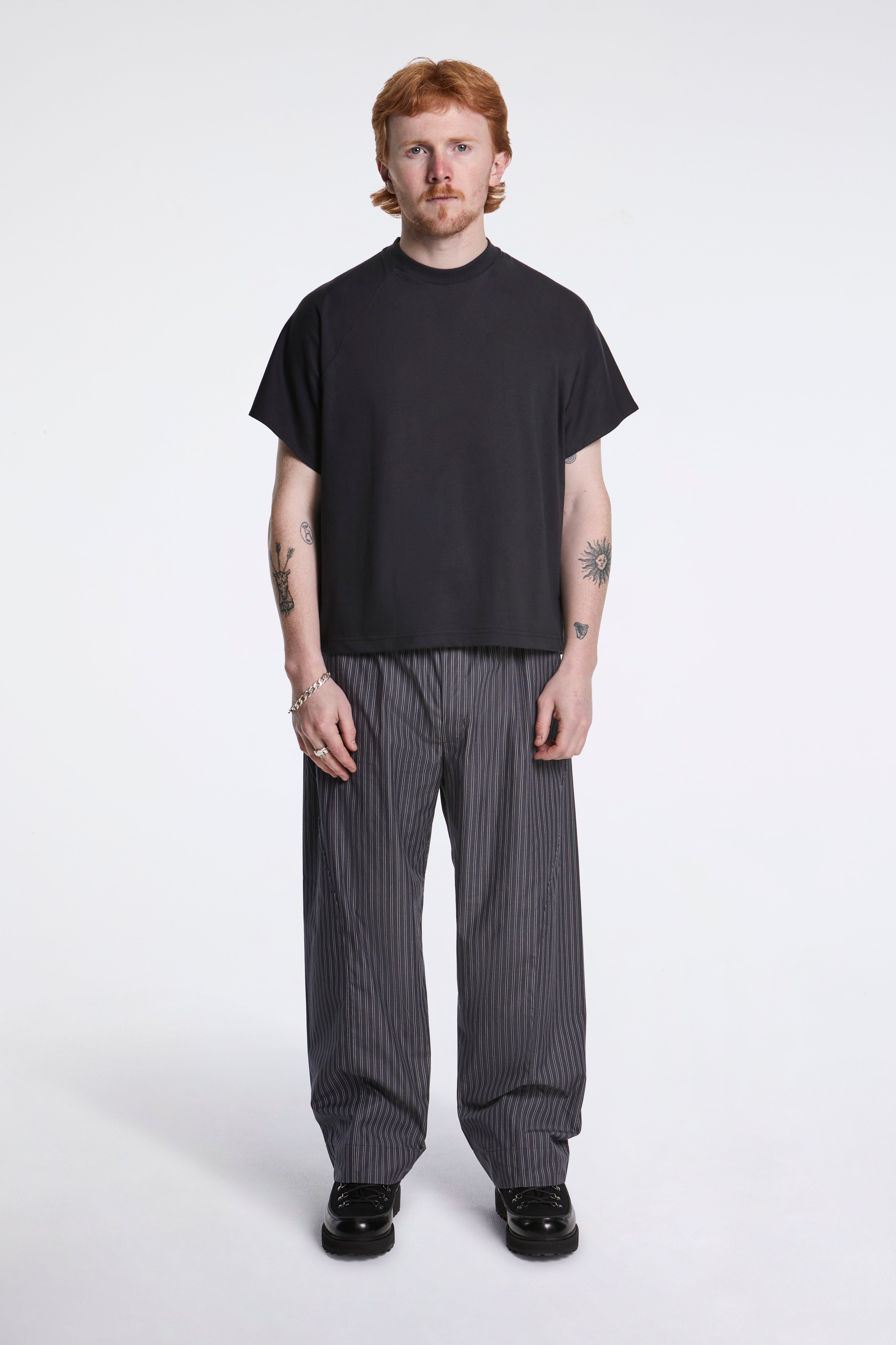 Retroreflective Striped Pants Deep Charcoal