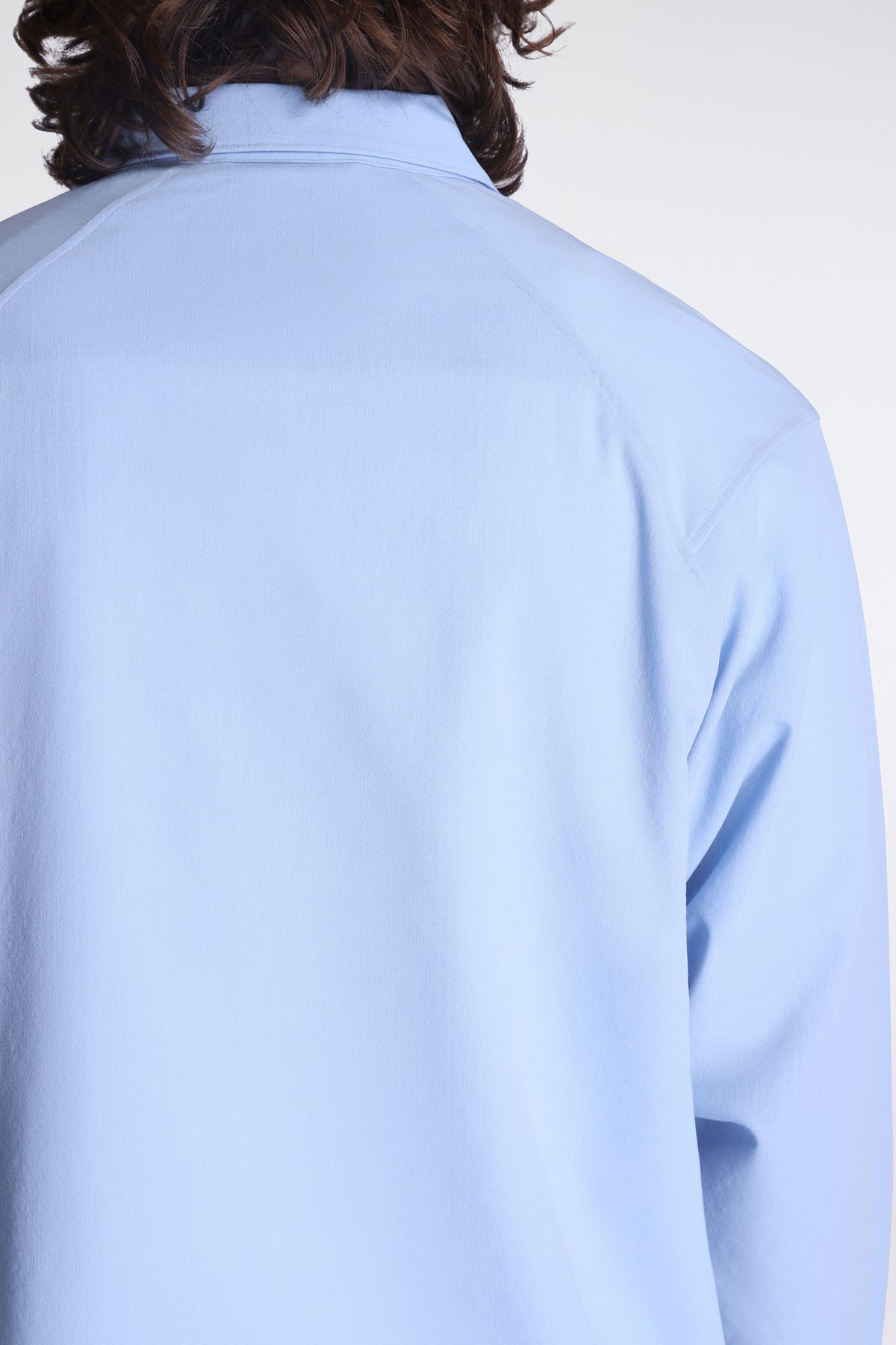 High Twisted Wool Relax Shirt Chill Saxe