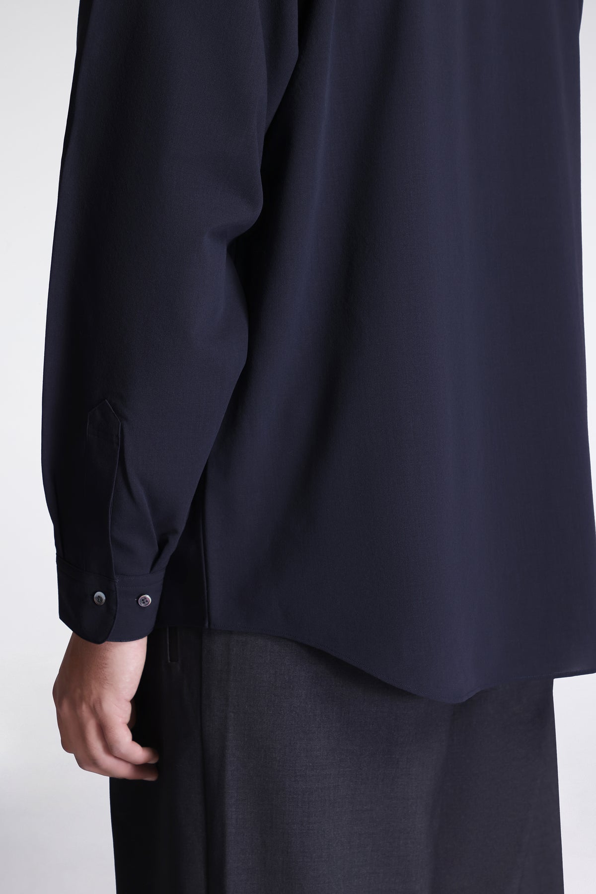 High Twisted Wool Relax Shirt Ebony Gray