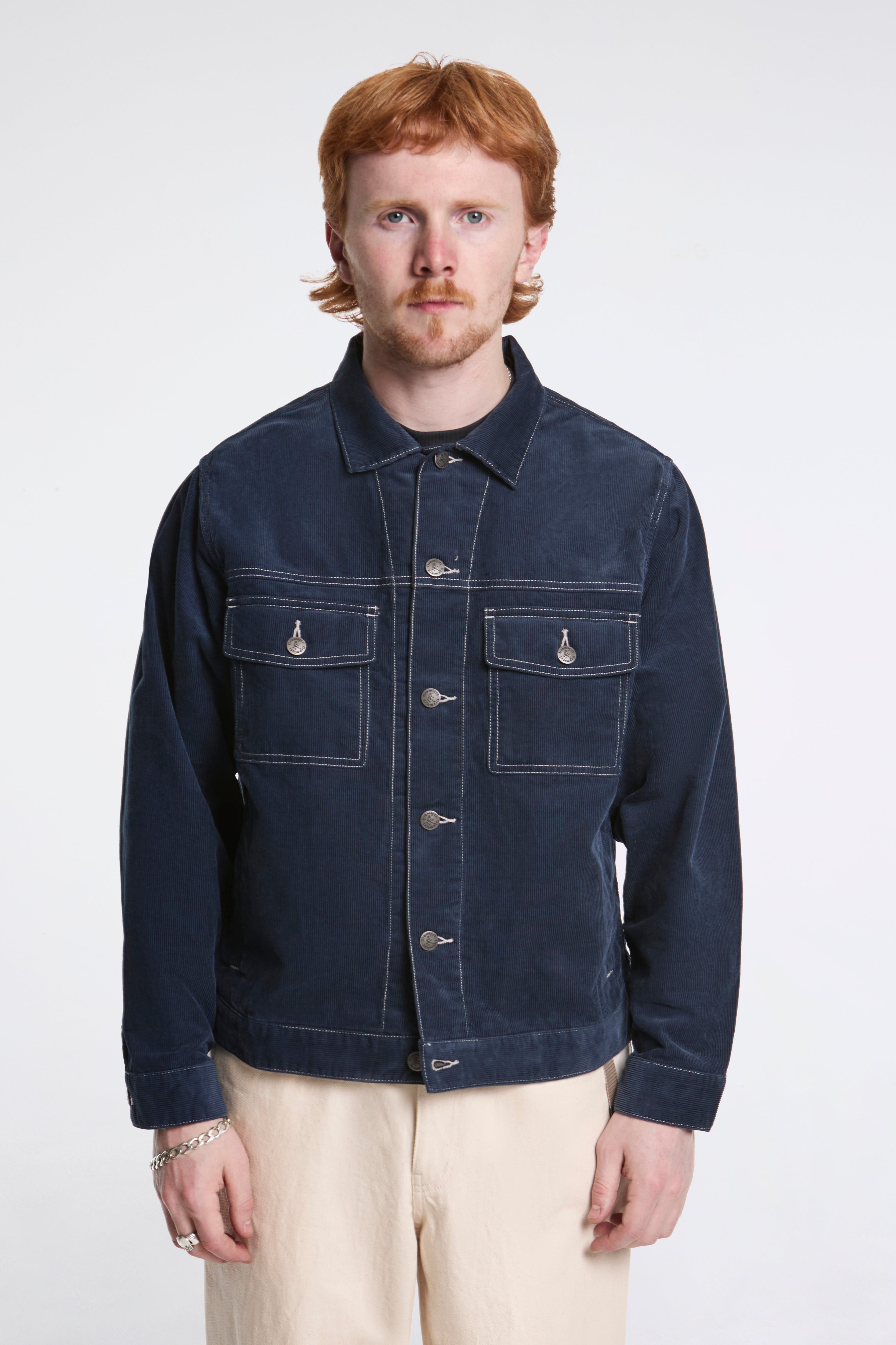 Corduroy Trucker Jacket Navy