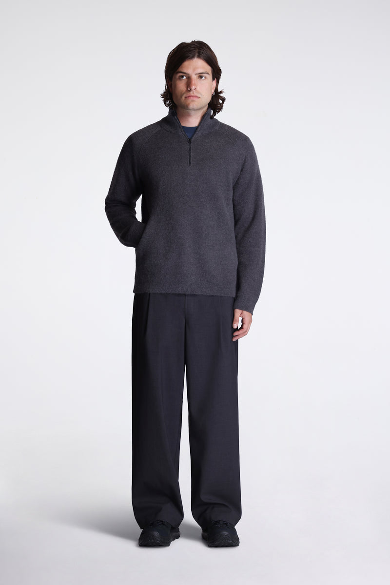Essence Mohair Mixed Knit Top Slate Brown