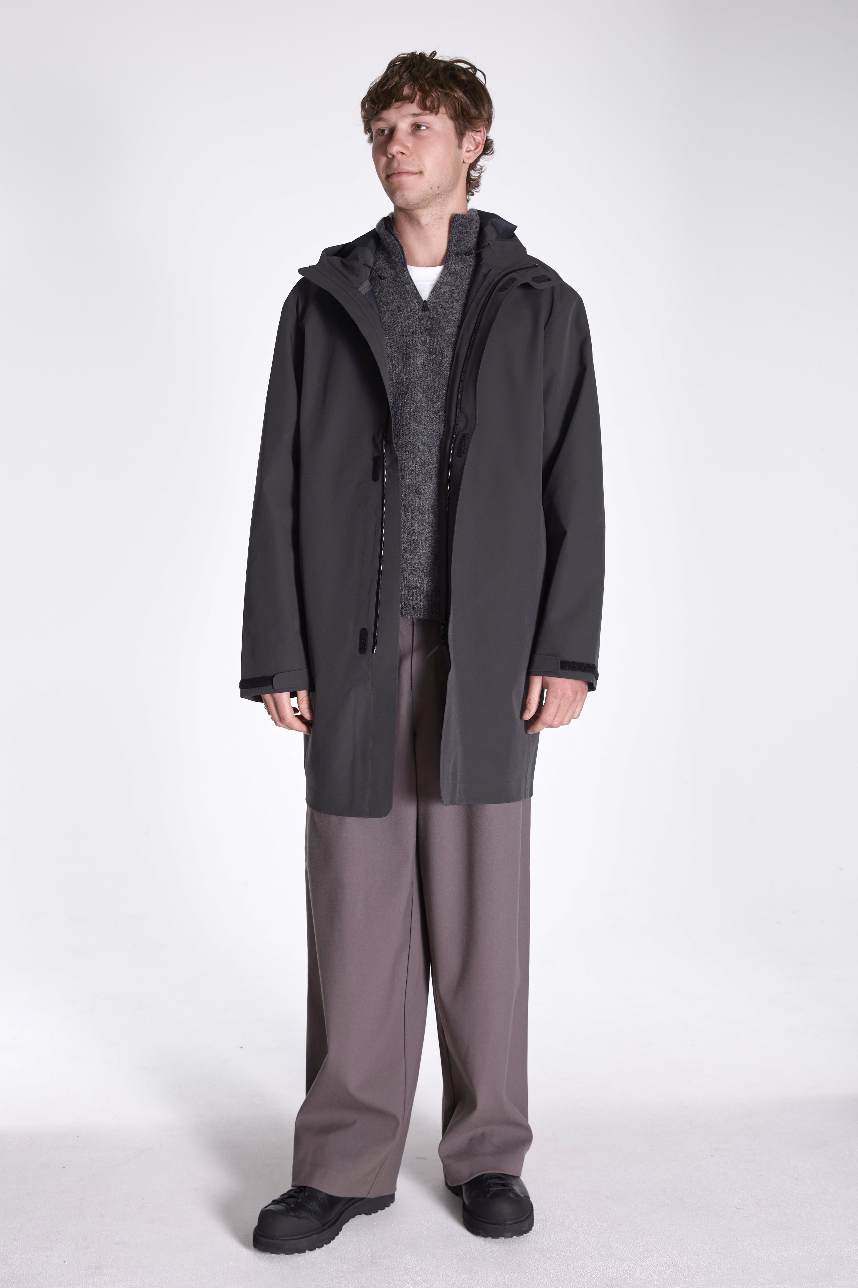 Arc 3L Shell Coat Charcoal Black