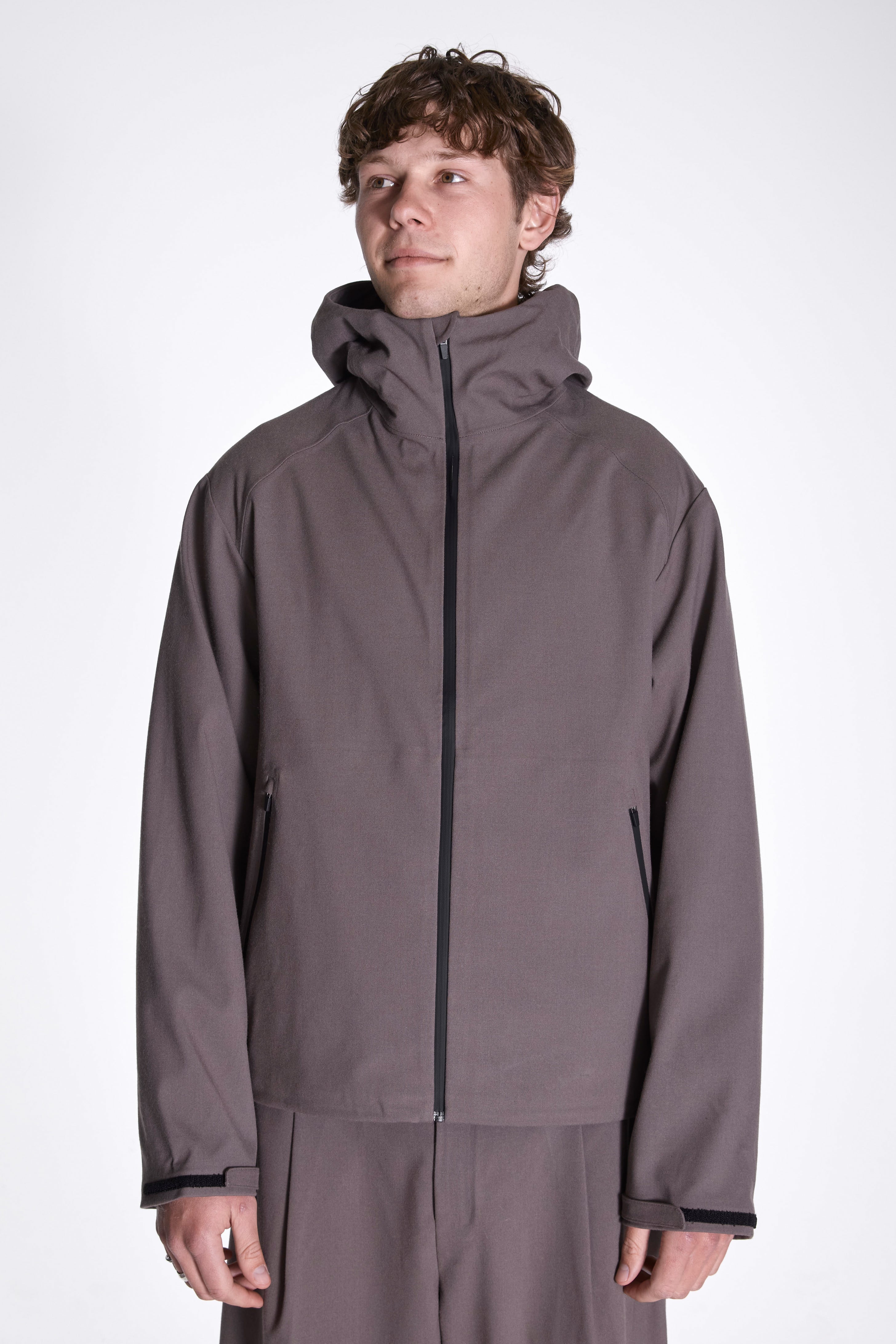 Waypoint Texture Hooded Jacket Dark Taupe