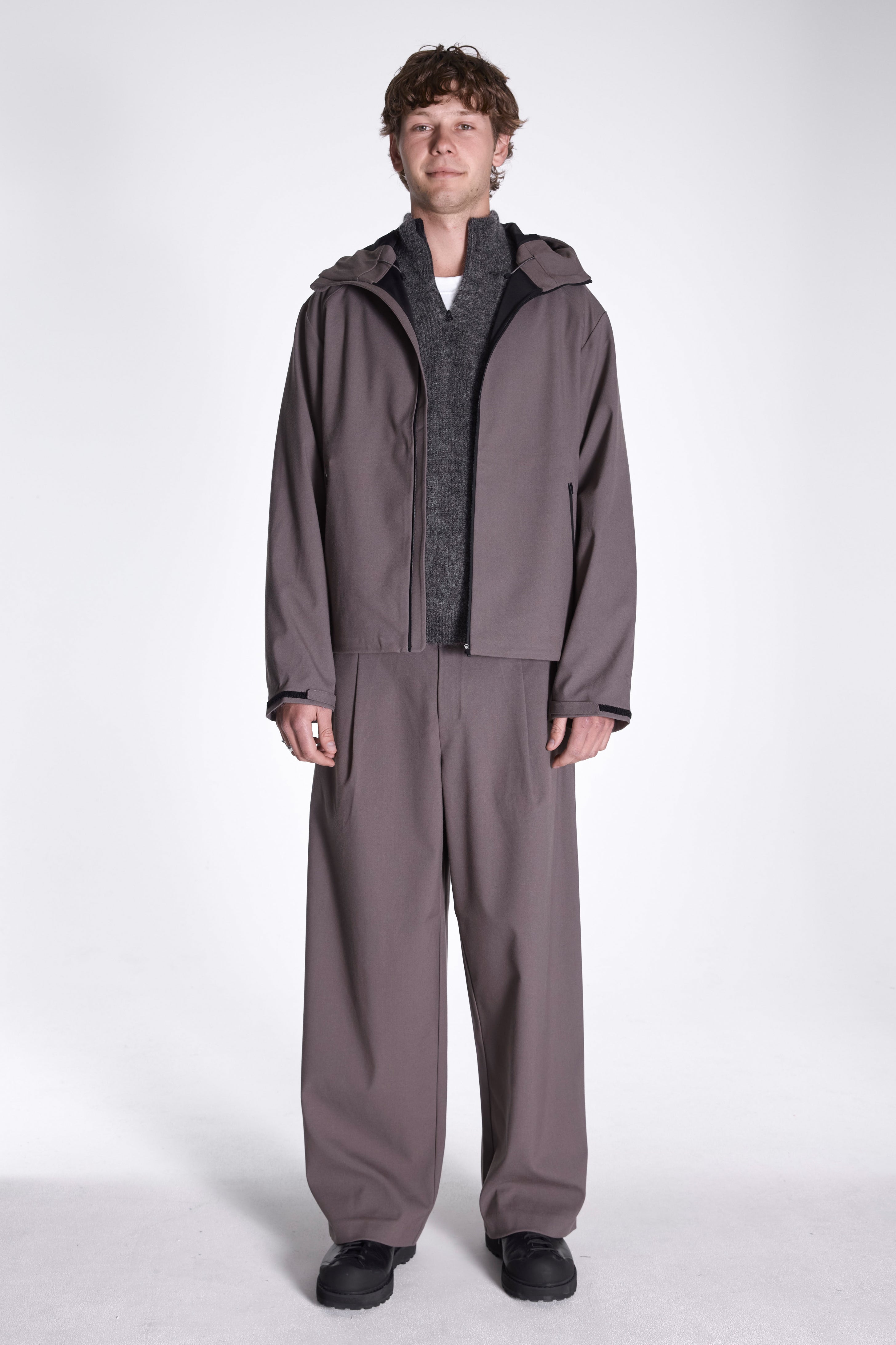 Waypoint Texture Hooded Jacket Dark Taupe