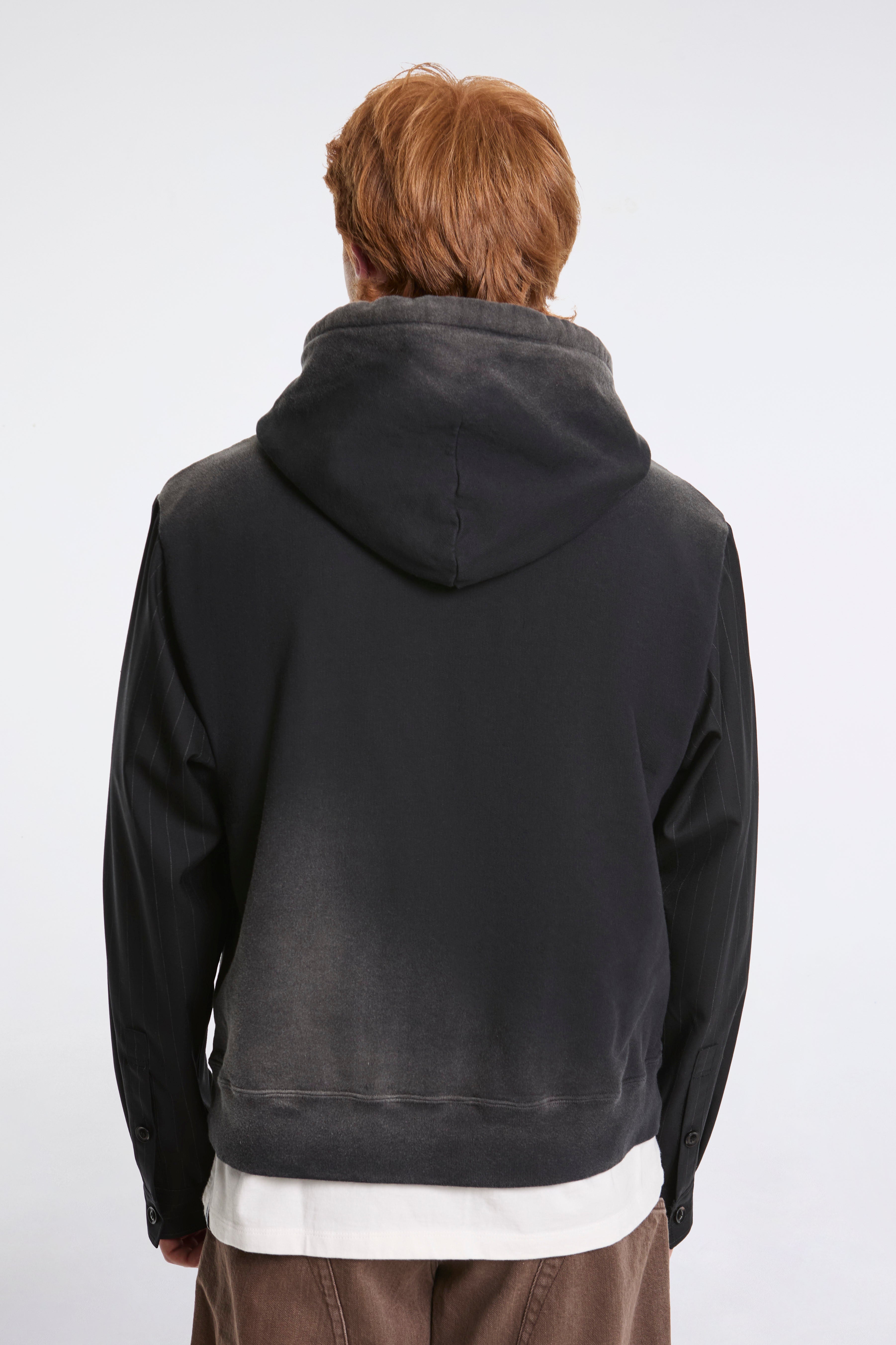 Combination Zip Hoodie Black