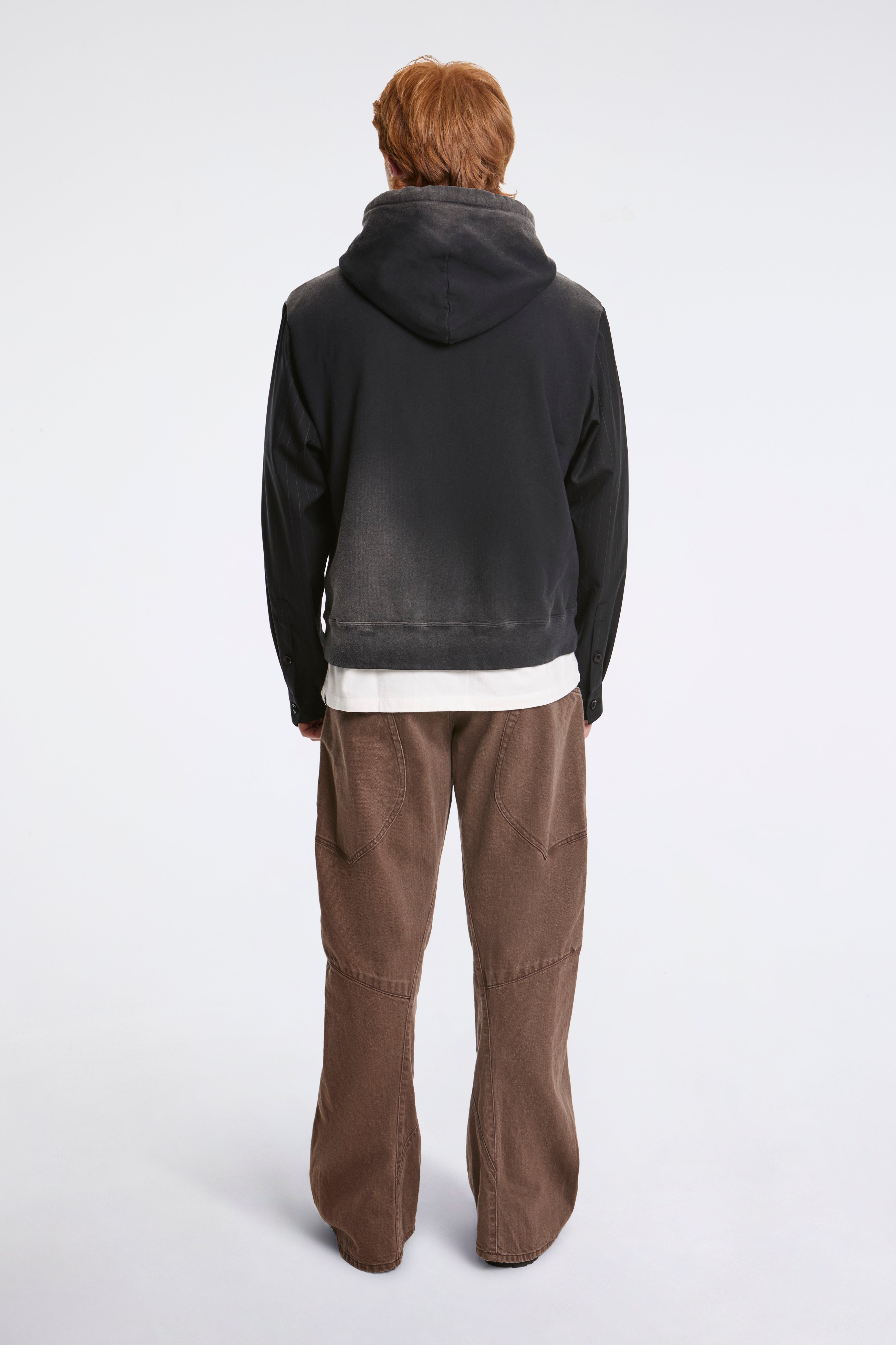 Combination Zip Hoodie Black